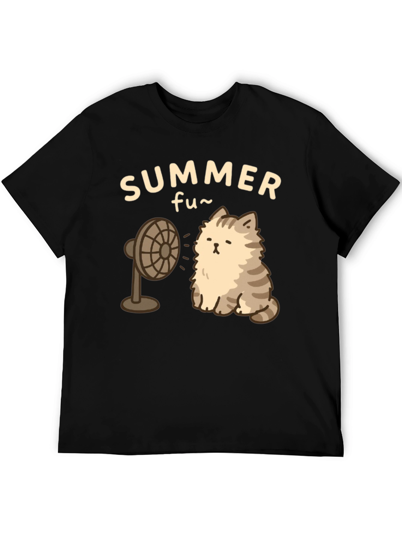 Black Summer Fun Cat T-Shirt view 5