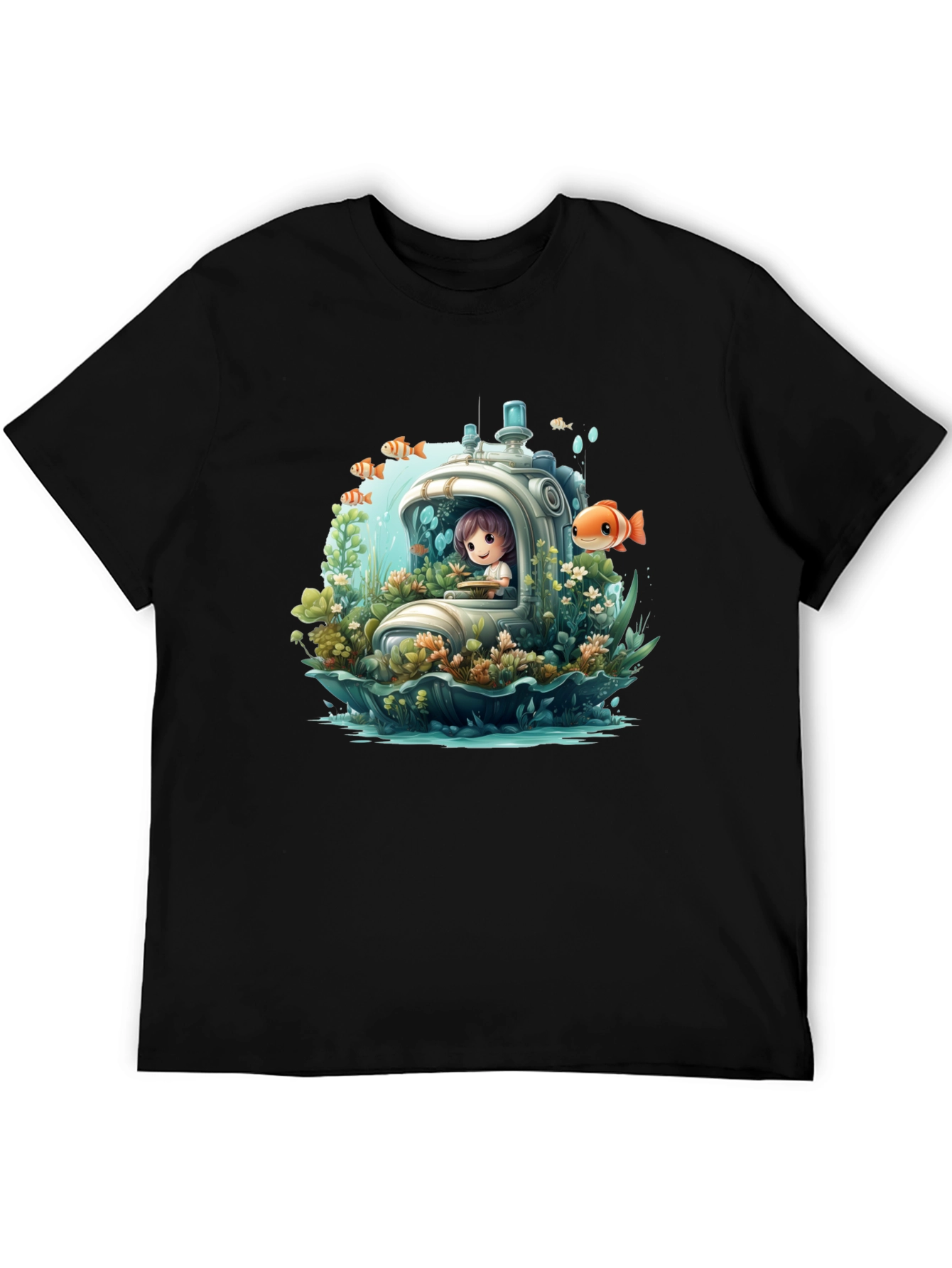 Black Underwater Adventure T-Shirt view 5
