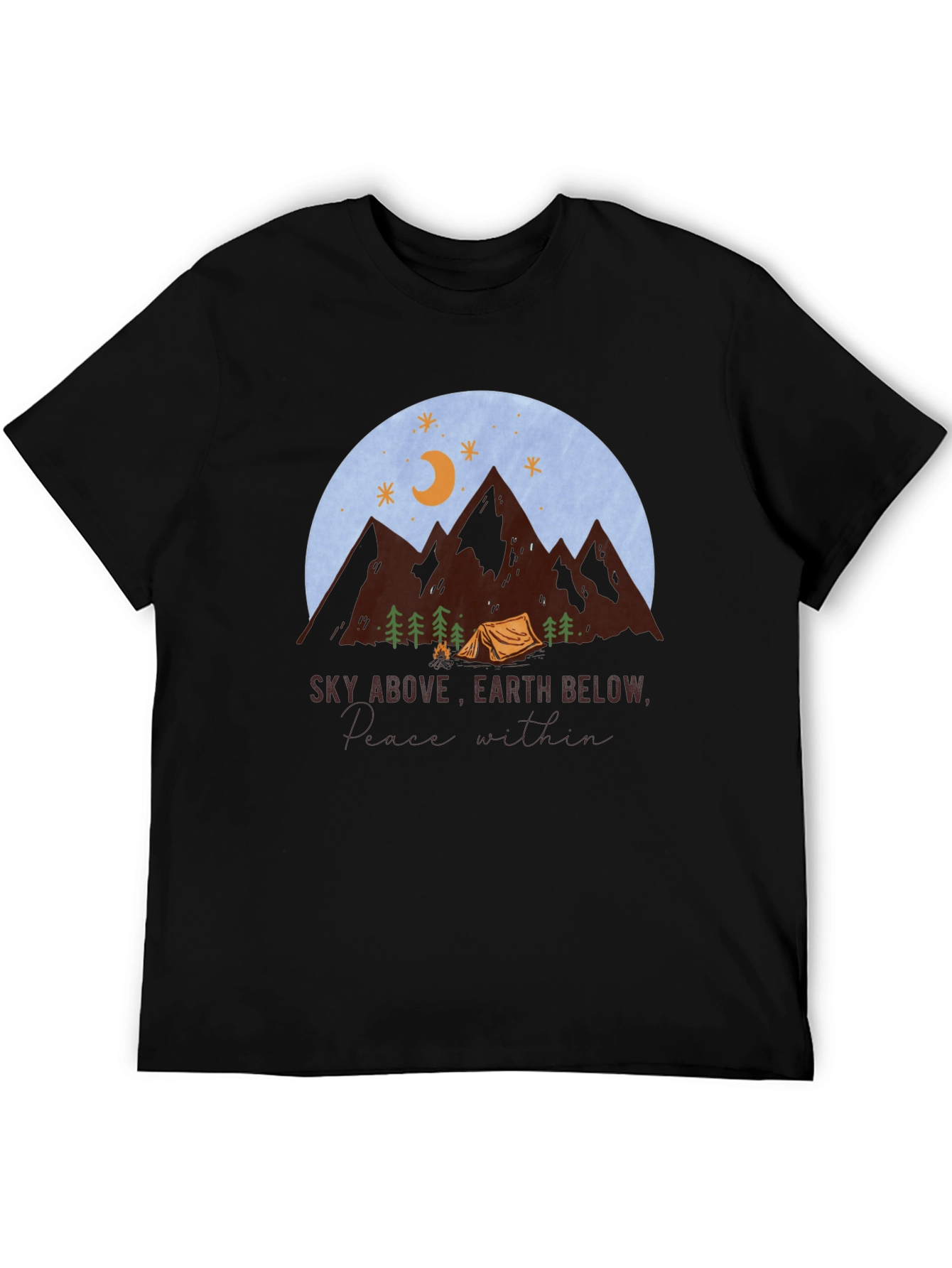 Black Nature Lover T-Shirt - Sky Above Earth Below view 5