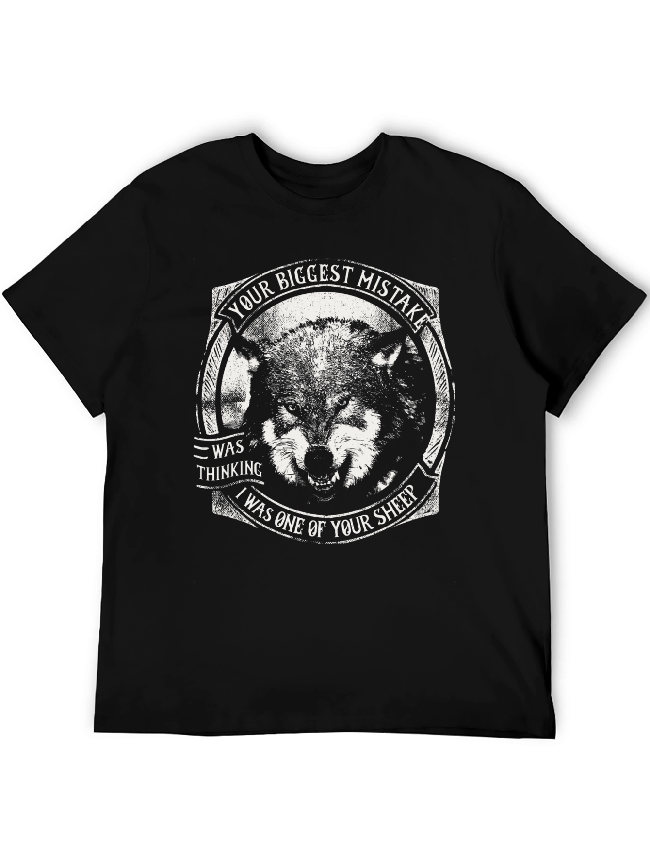 Black Wolf Sheep T-Shirt - Your Biggest Mistake Tee view 5