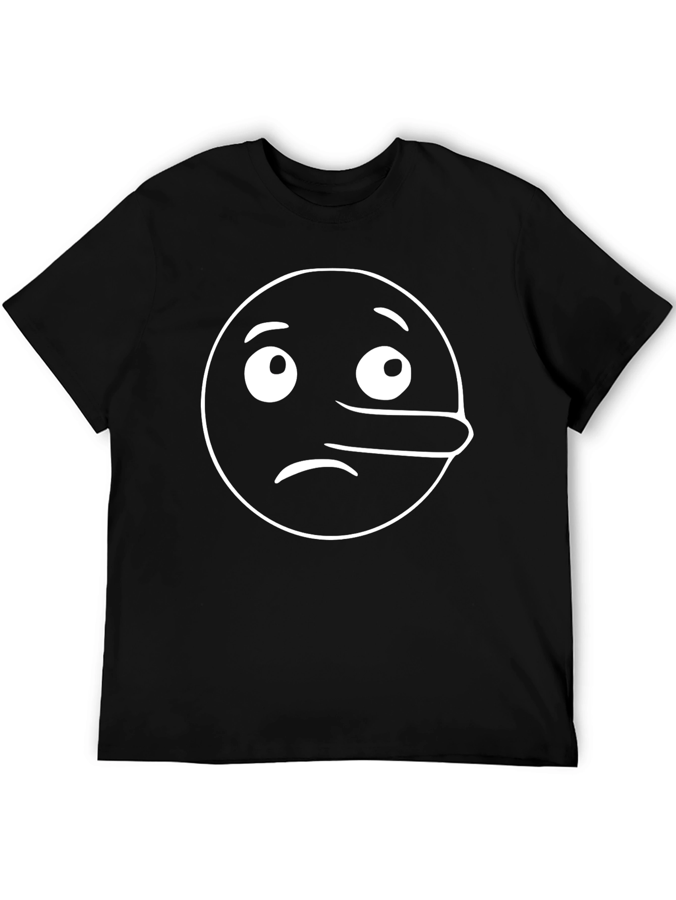 Black Long Nose Emoji Graphic T-Shirt - Black view 5