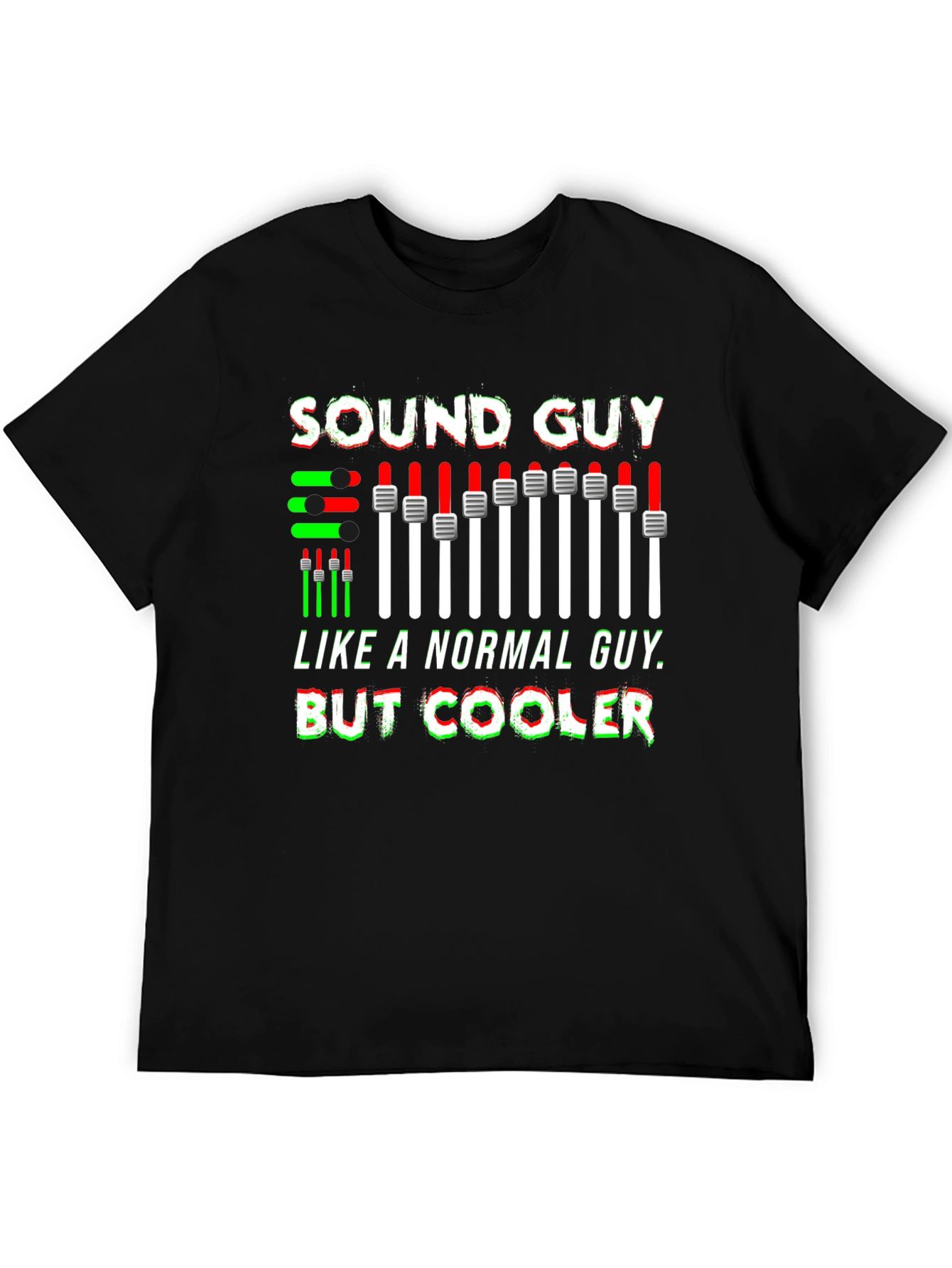 Black Sound Guy T-Shirt - Audio Engineer Graphic Tee view 5