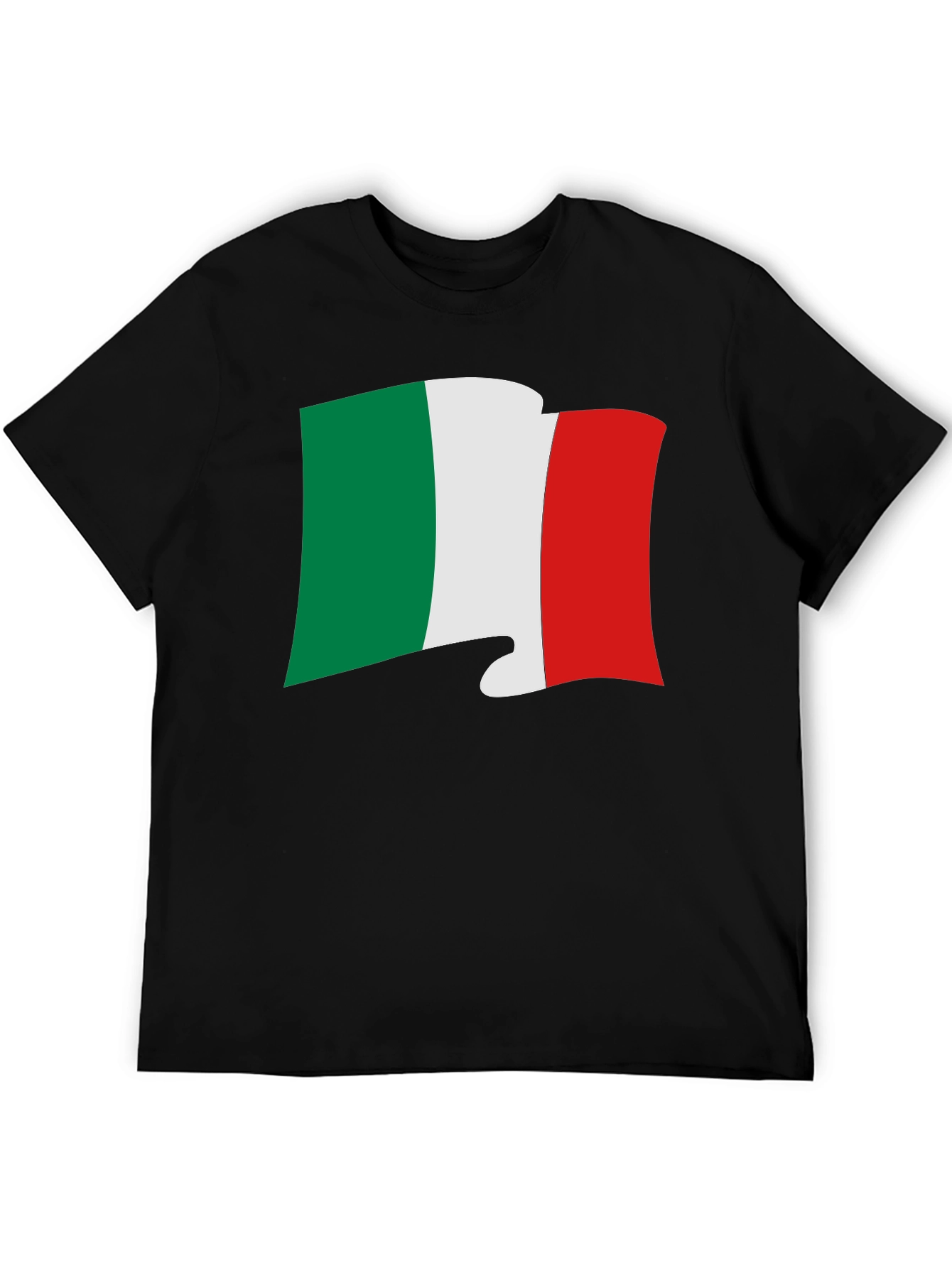 Black Italy Flag Graphic Tee - Black Italian Pride T-Shirt view 5