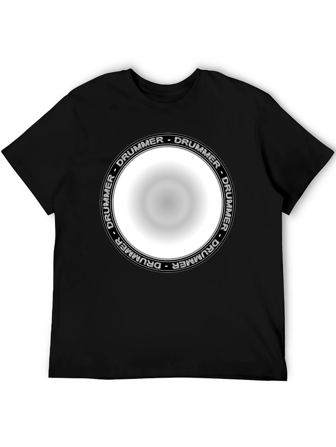 Black Drummer Circle Graphic T-Shirt - Unisex Black Tee view 5
