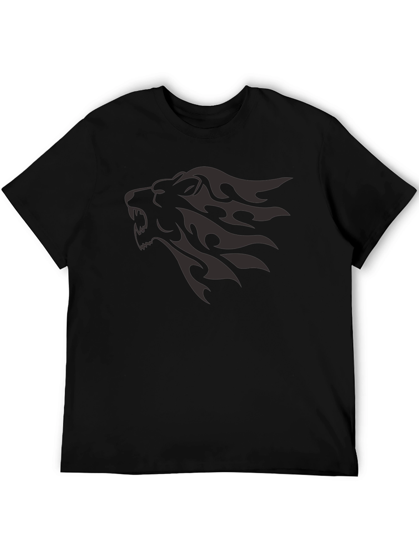 Black Lion Head Graphic Tee - Black view 5
