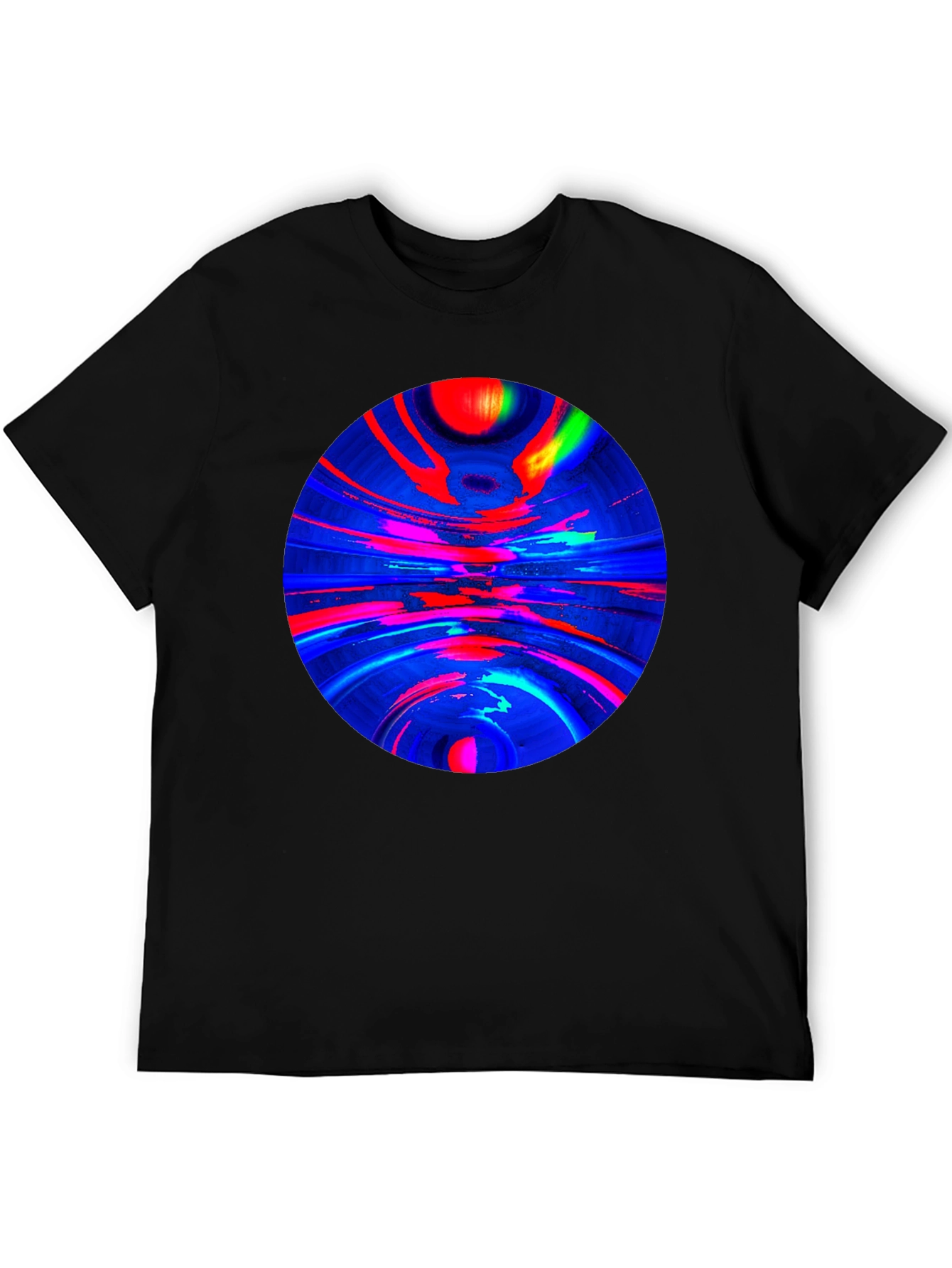 Black Abstract Circle Graphic T-Shirt view 5