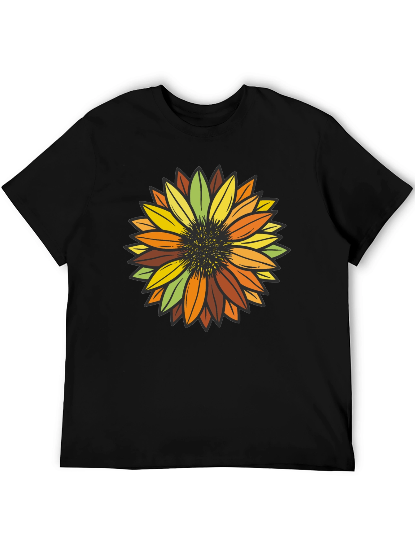 Black Sunflower Graphic Print T-Shirt view 5