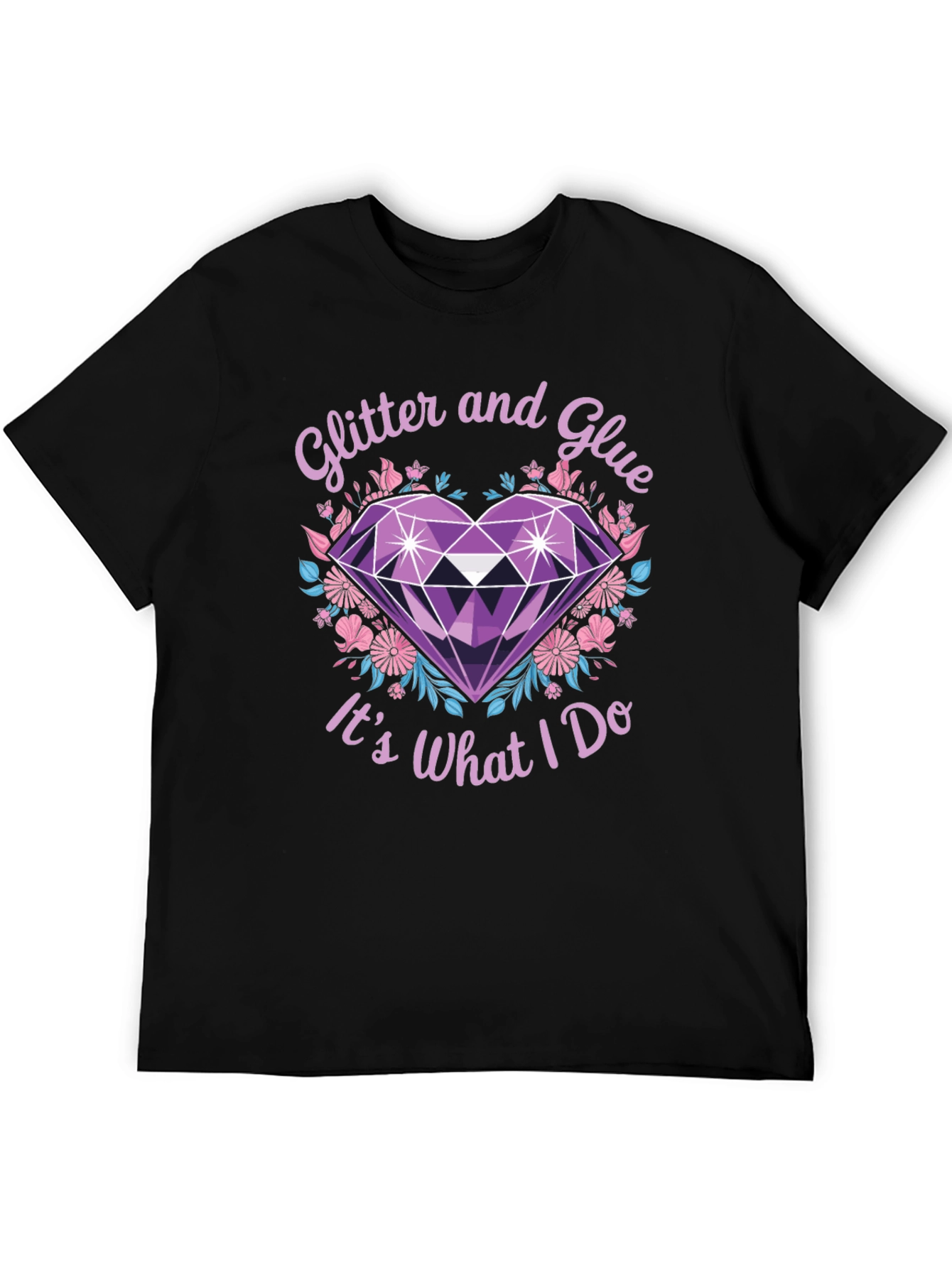 Black Glitter and Glue T-Shirt - Crafty Apparel view 5