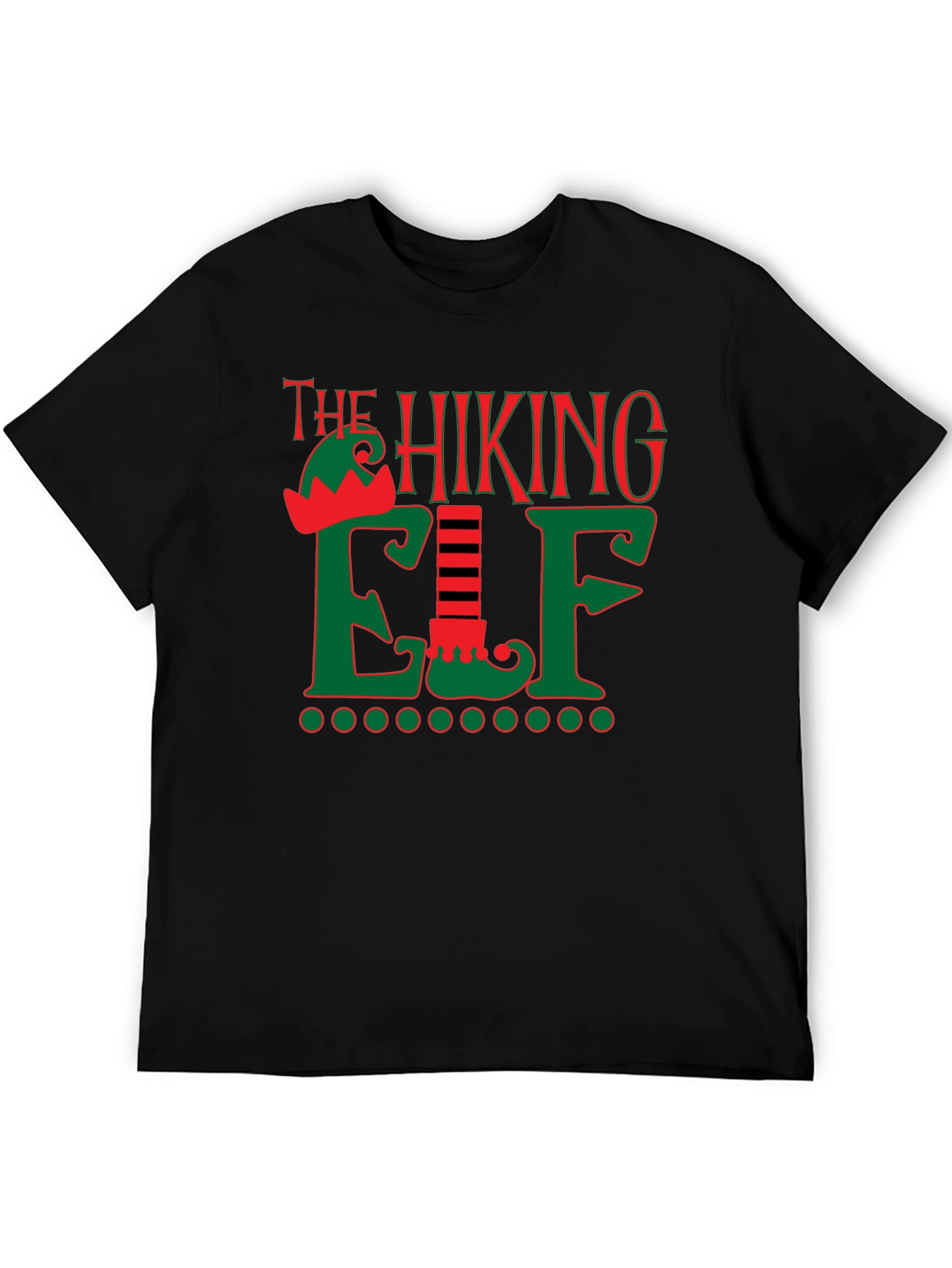 Black The Hiking Elf Holiday T-Shirt view 5