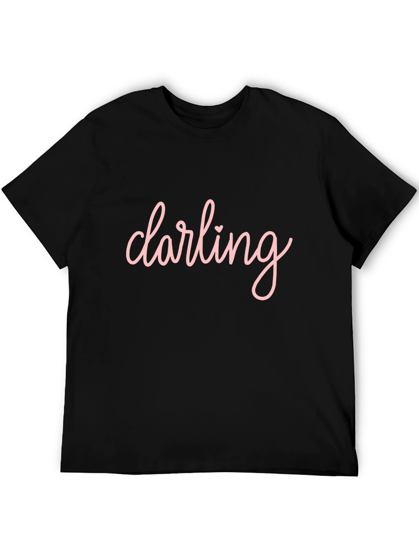 Black Darling Graphic Tee - Soft Pink Print, Black Cotton Shirt view 5