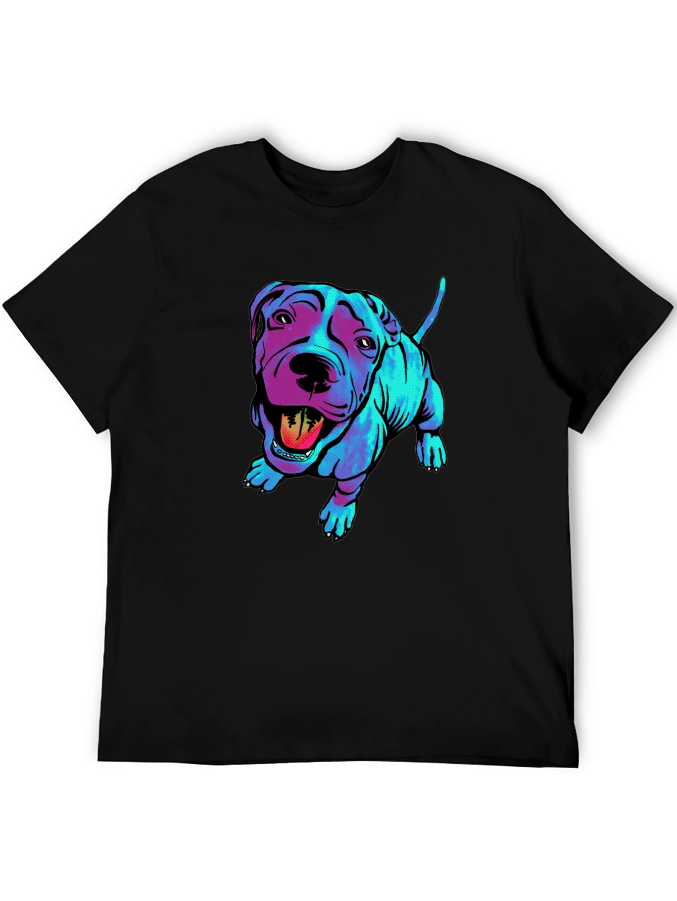 Black Cool Pitbull Graphic Tee - Stylish Black Shirt view 5