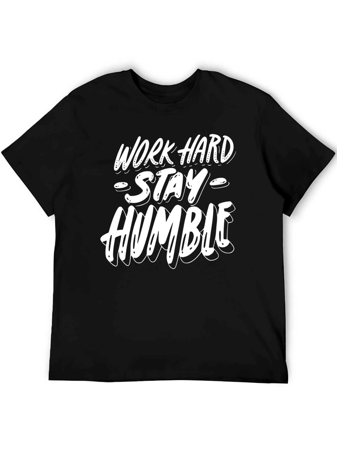 Black Work Hard Stay Humble Graphic Tee - Mens Casual Shirt view 5