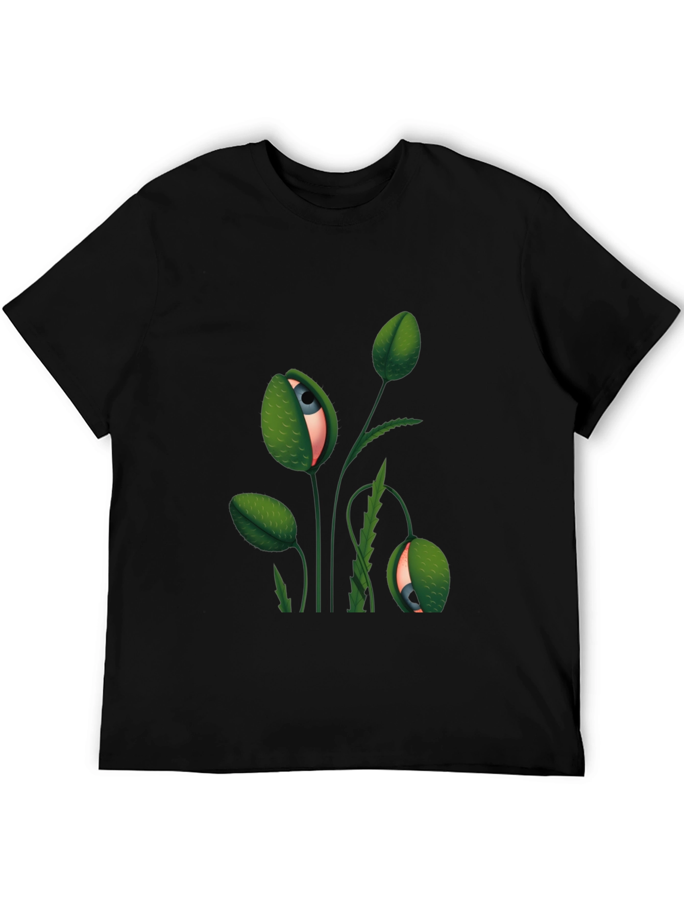 Black Eye-Catching Floral Graphic Tee view 5