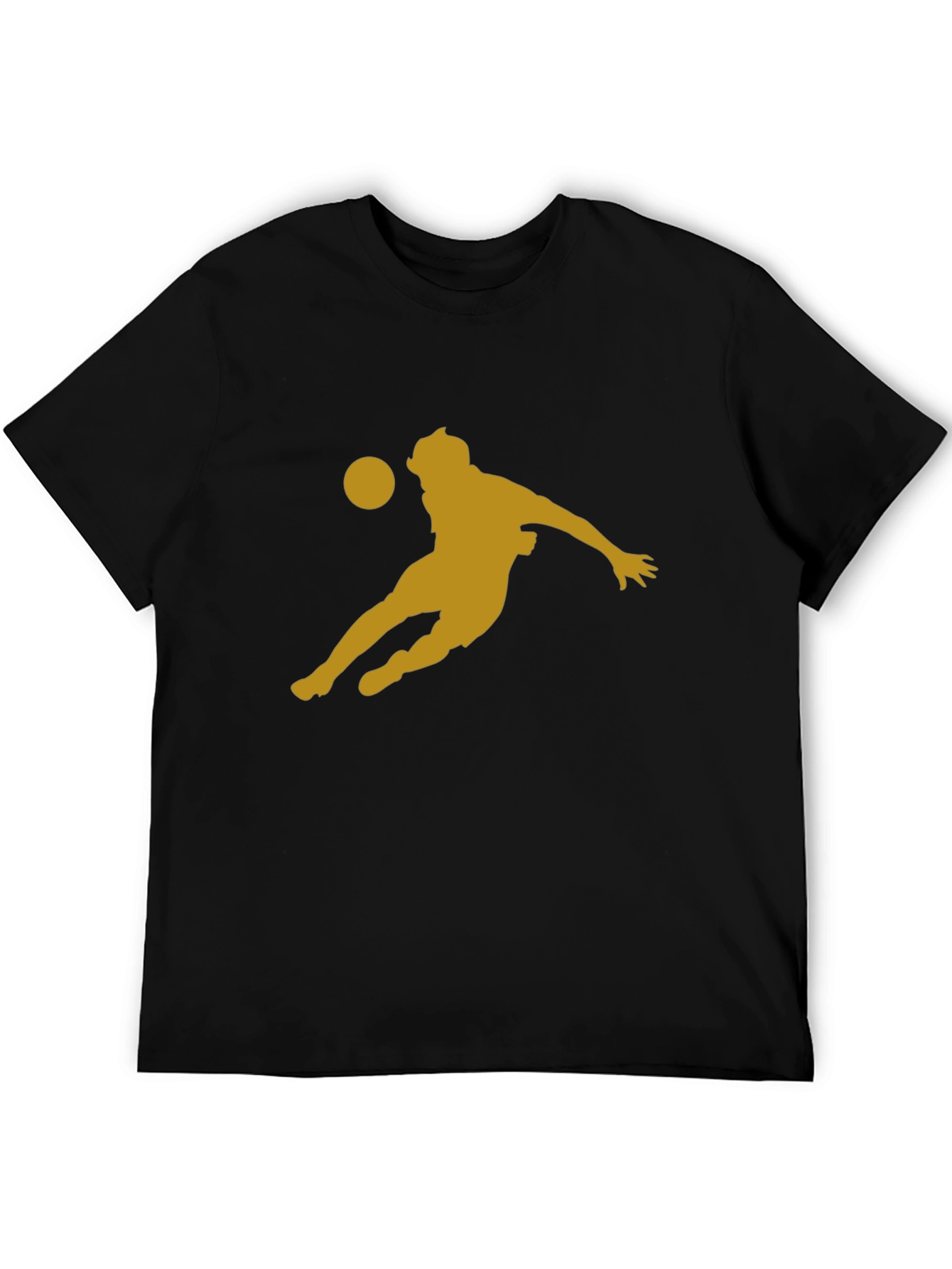 Black Soccer Player Graphic Tee - Black Cotton Blend view 5