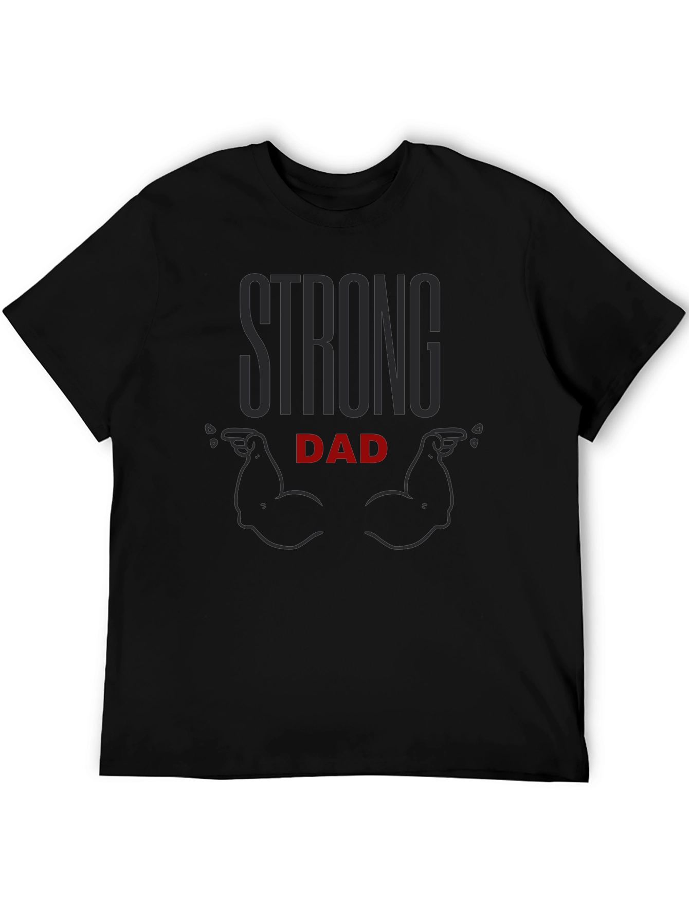 Black Strong Dad Black Graphic Tee view 5