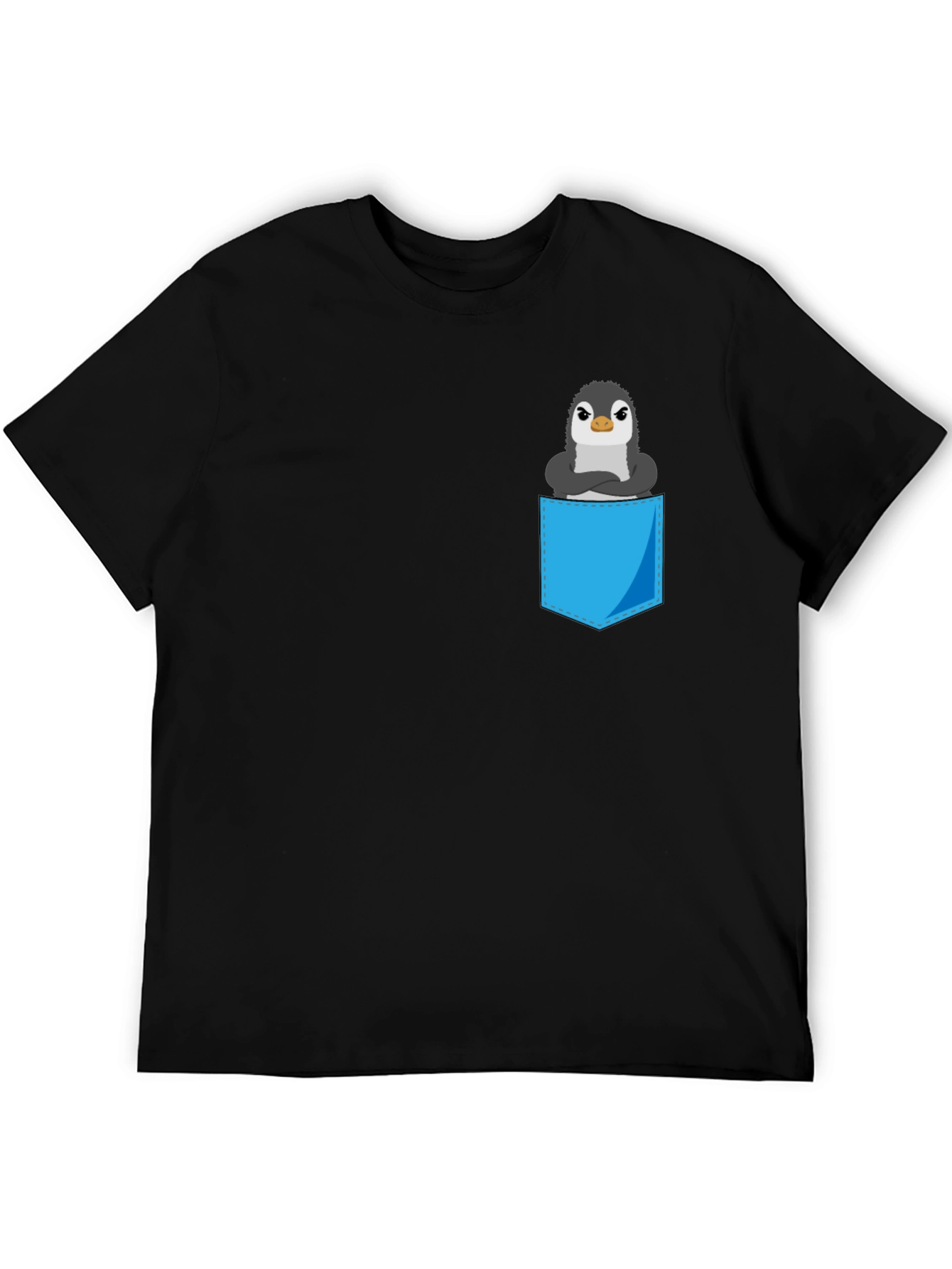 Black Penguin Pocket T-Shirt - Cute Graphic Tee view 5
