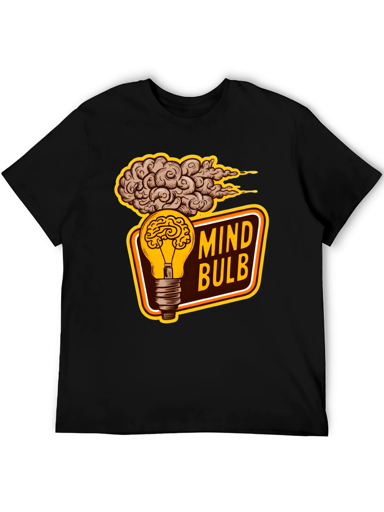 Black Mind Bulb Graphic T-Shirt view 5