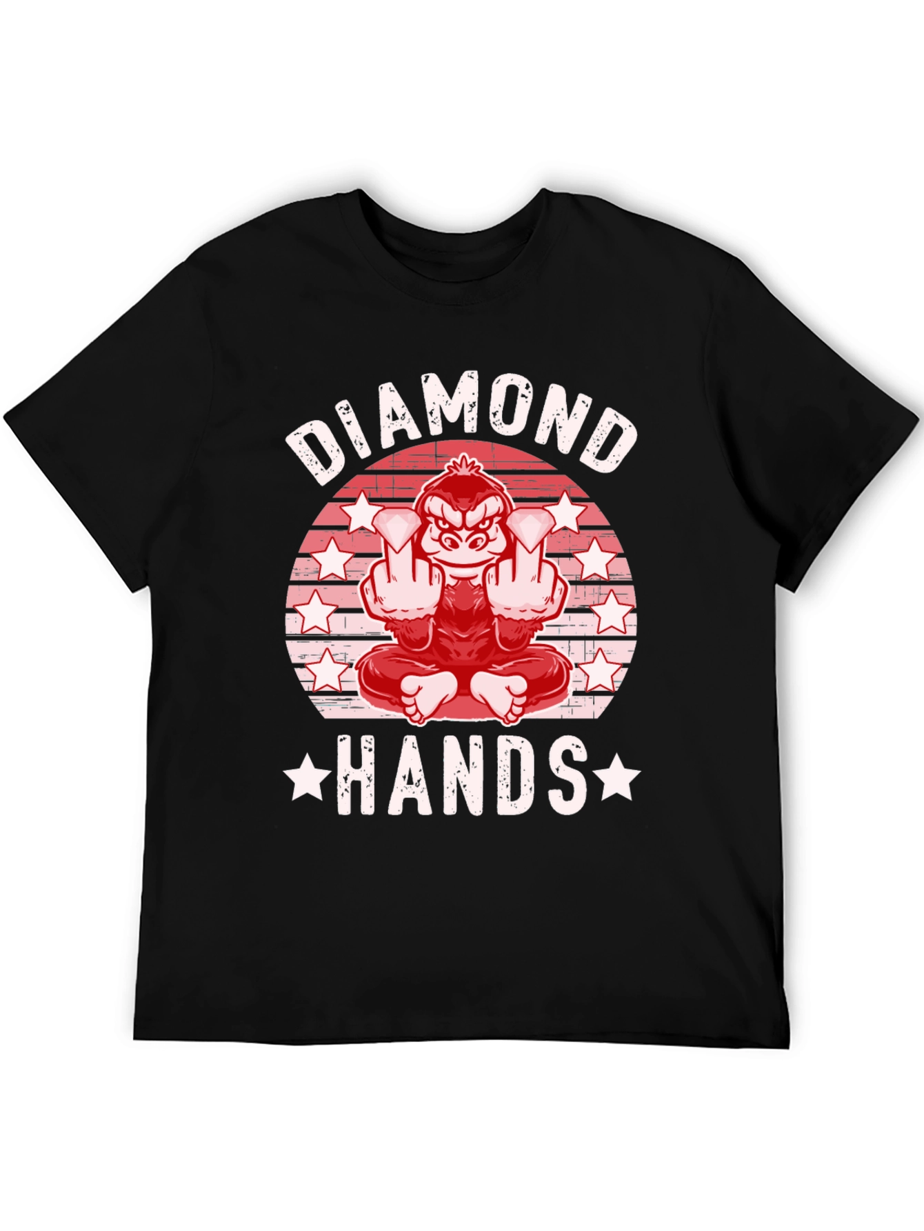 Black Diamond Hands Graphic Tee - Meme T-Shirt view 5