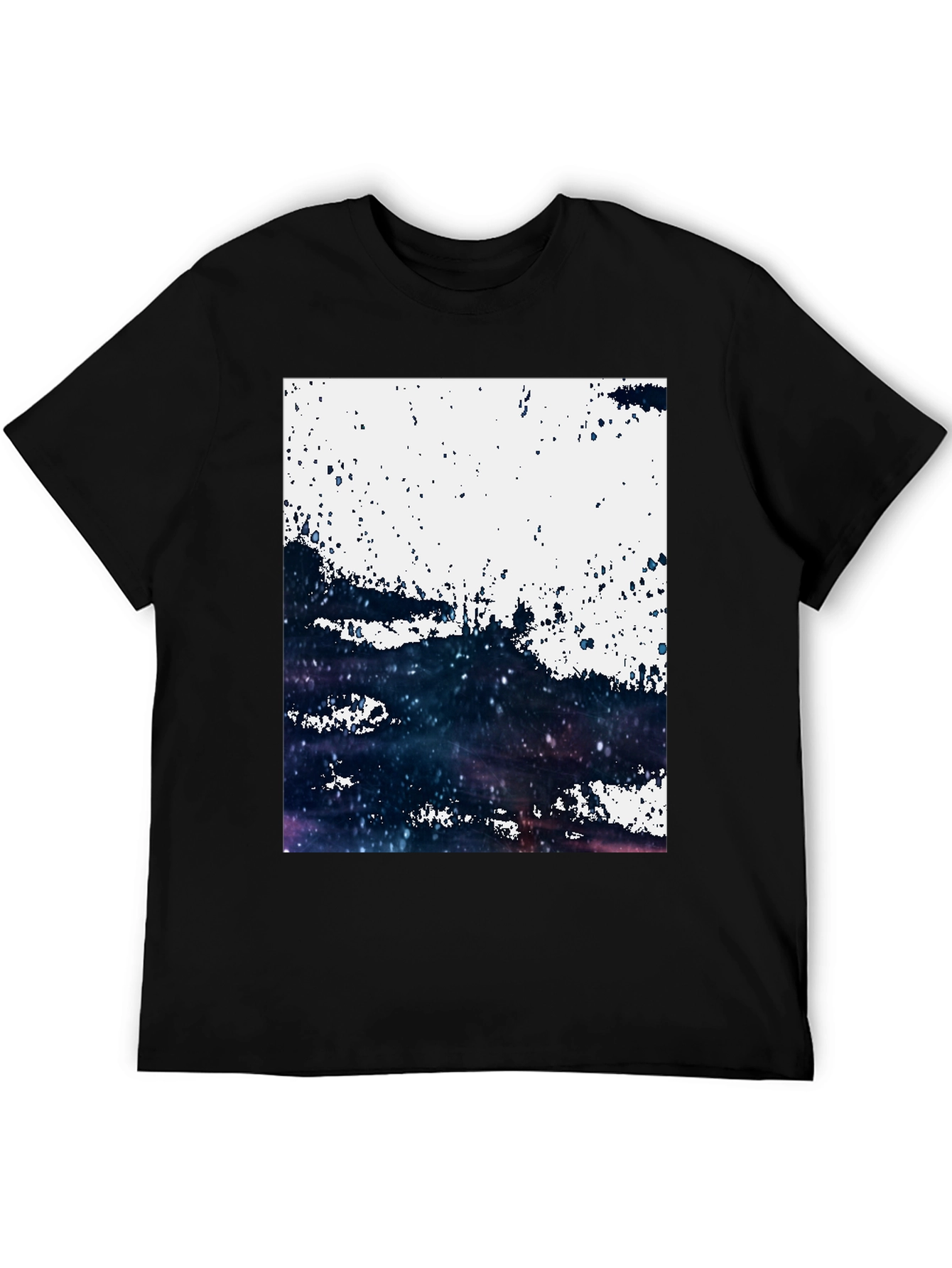Black Abstract Galaxy T-Shirt: Modern Art Tee view 5
