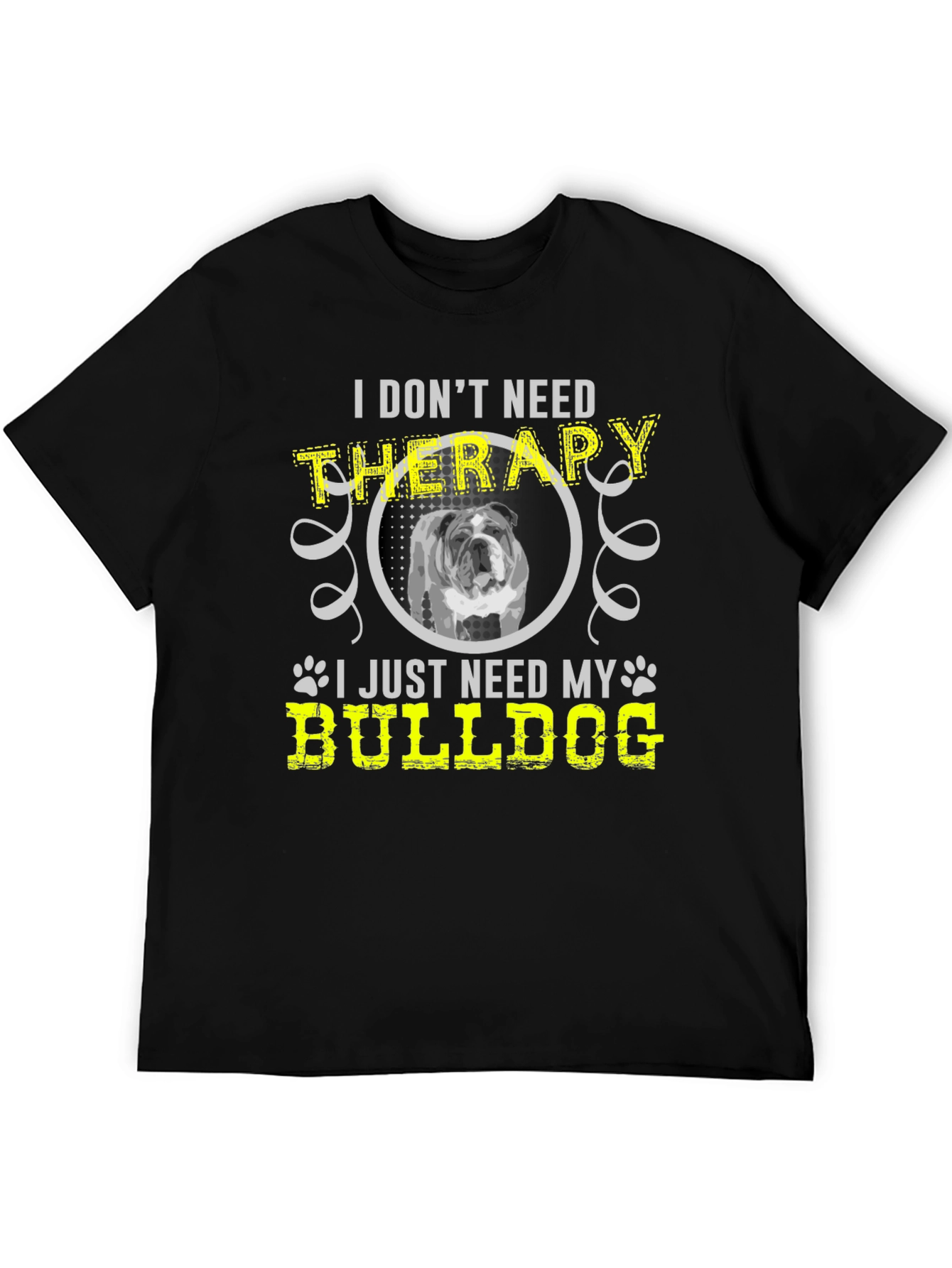 Black Bulldog Therapy T-Shirt: Dog Lover Tee view 5