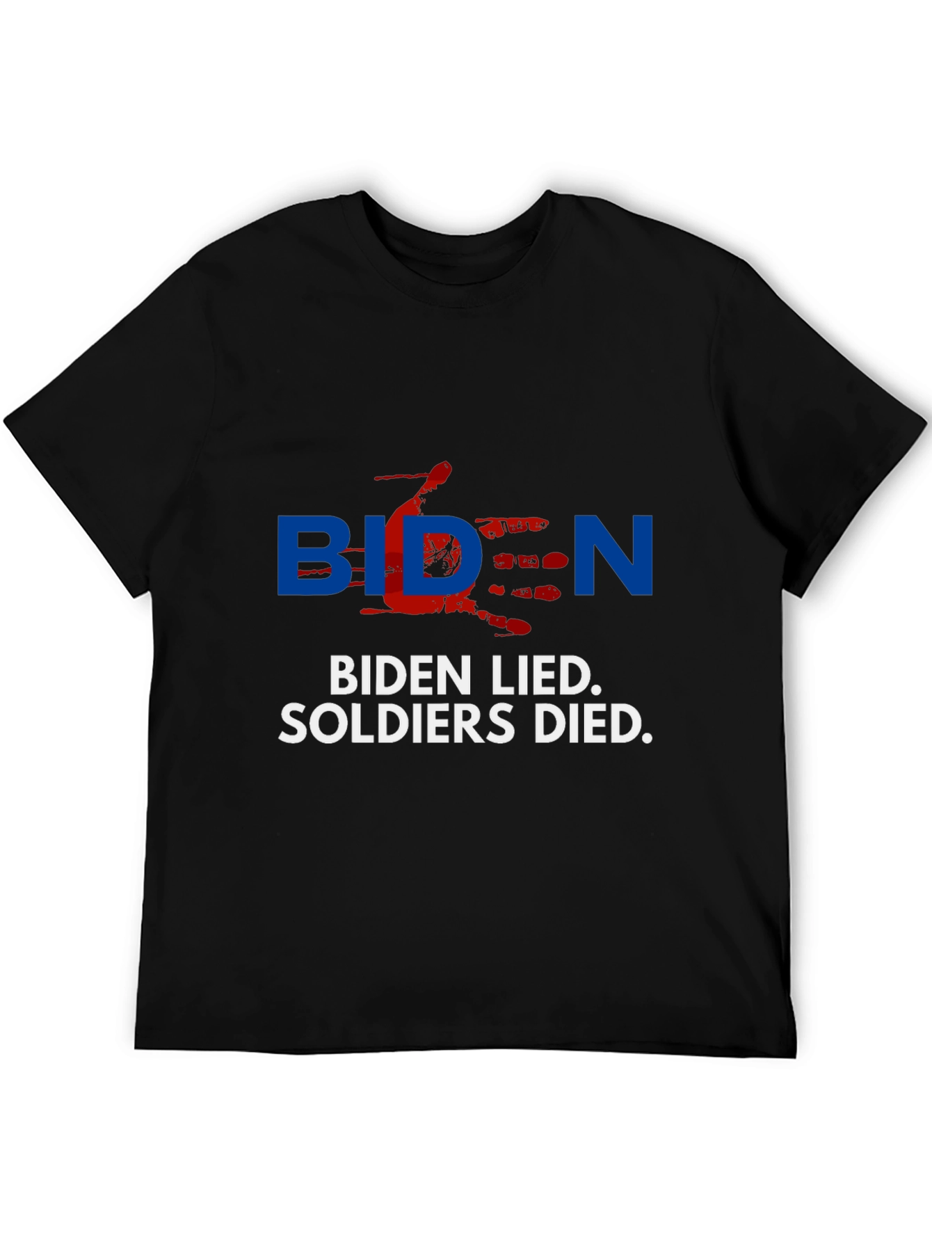Black Biden Lied Soldiers Died T-Shirt view 5