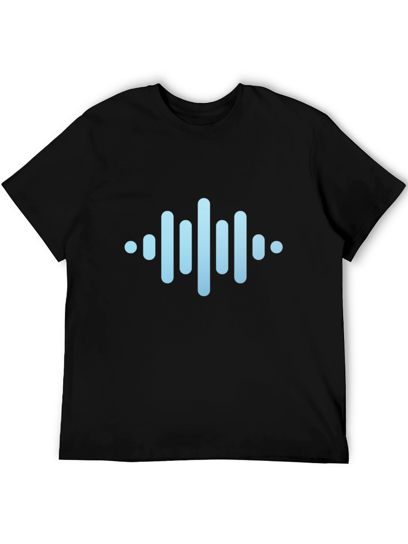 Black Modern Soundwave Graphic Black T-Shirt view 5