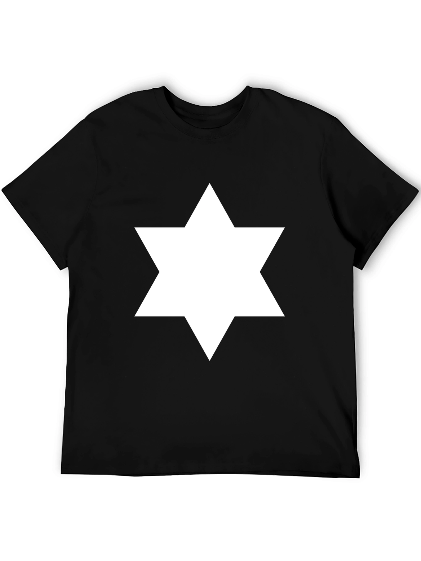Black Star of David Graphic Tee - Men's Black T-Shirt view 5