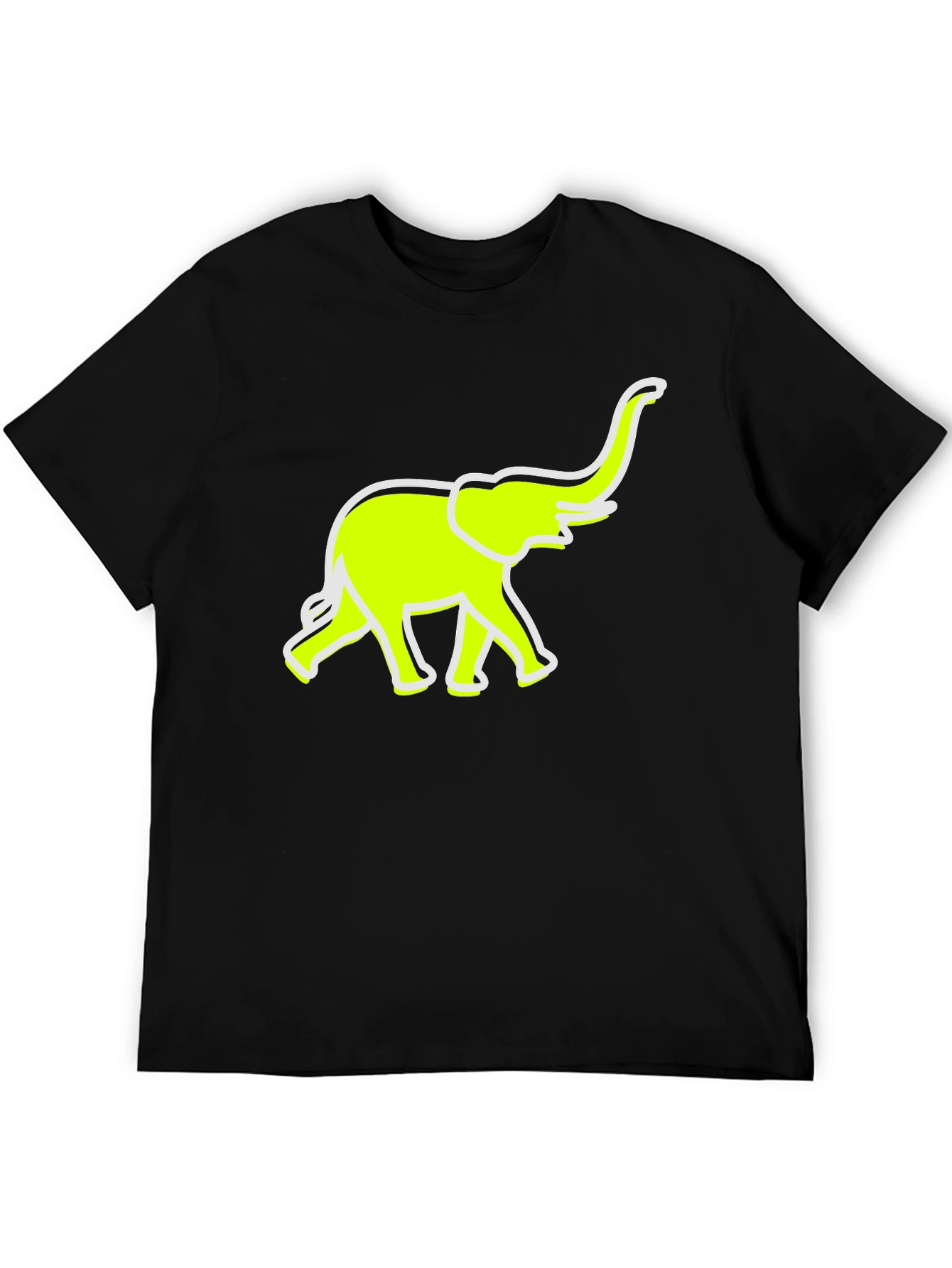 Black Neon Elephant Graphic Tee - Casual Comfort view 5