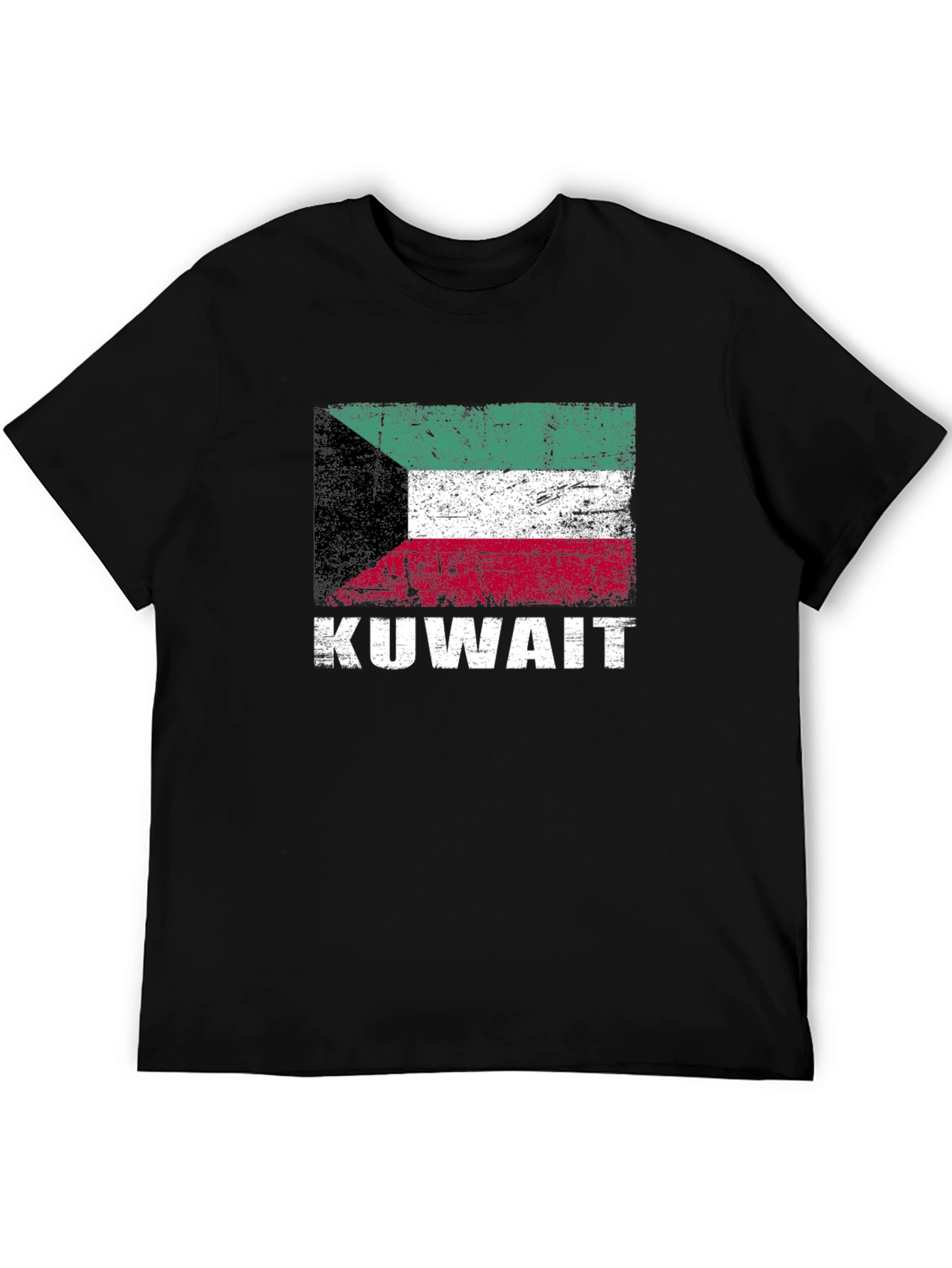 Black Kuwait Flag T-Shirt - Distressed Look view 5