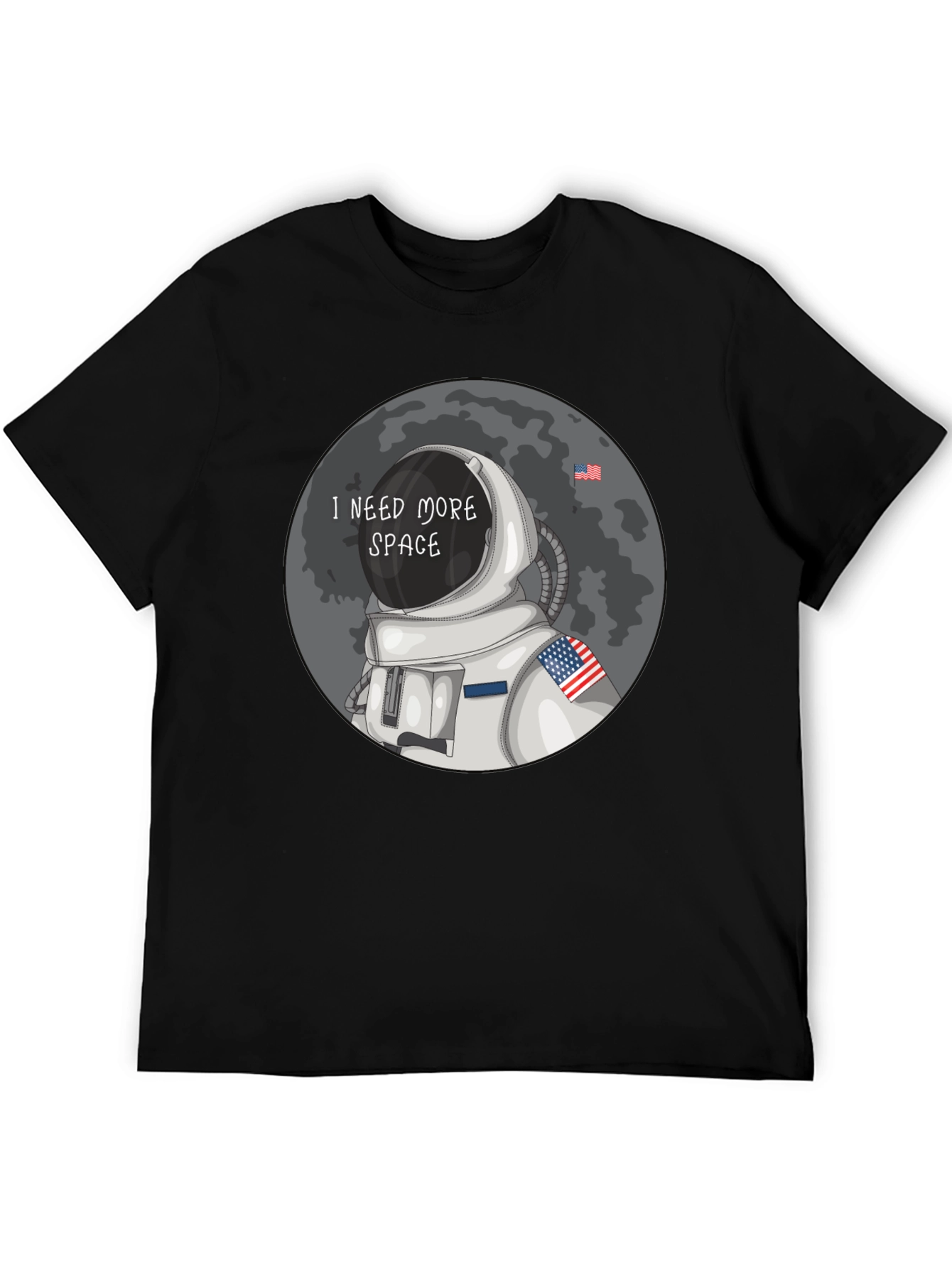Black I Need More Space T-Shirt - Astronaut Design view 5