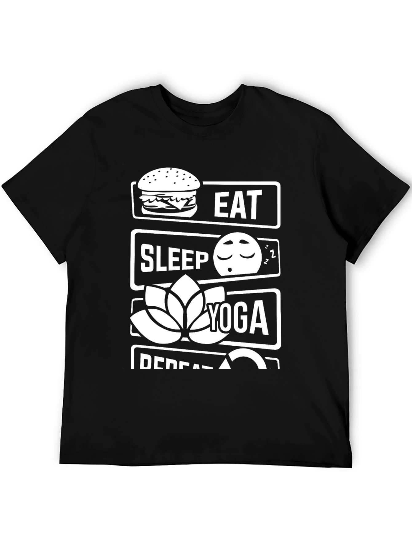 Black Eat Sleep Yoga Repeat T-Shirt view 5