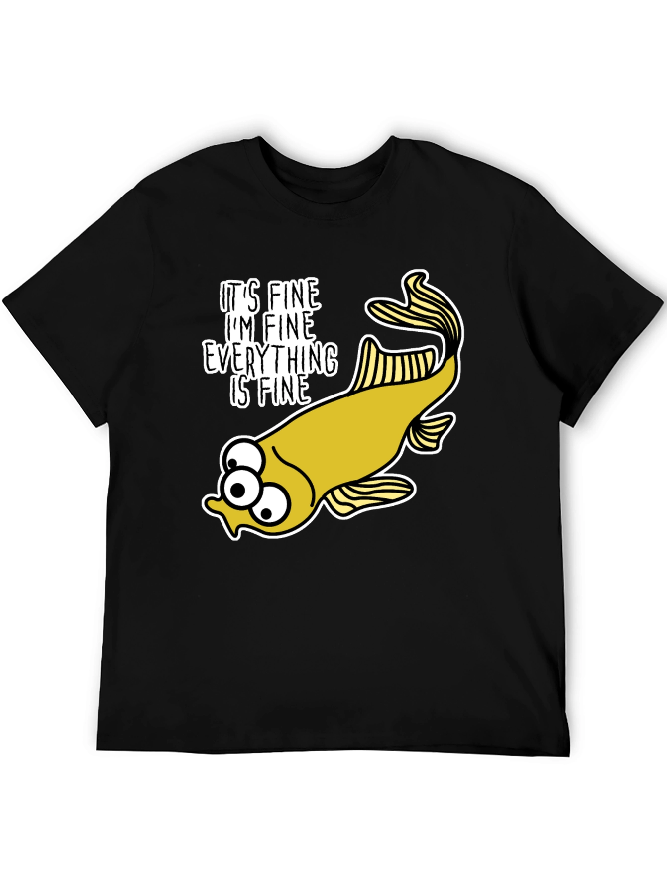 Black It's Fine Fish Graphic Tee view 5