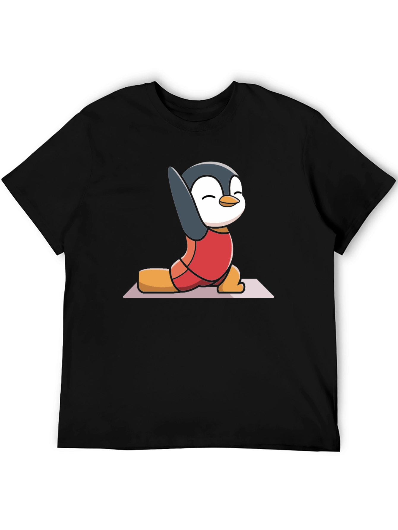 Black Yoga Penguin T-Shirt - Relaxed Fit view 5
