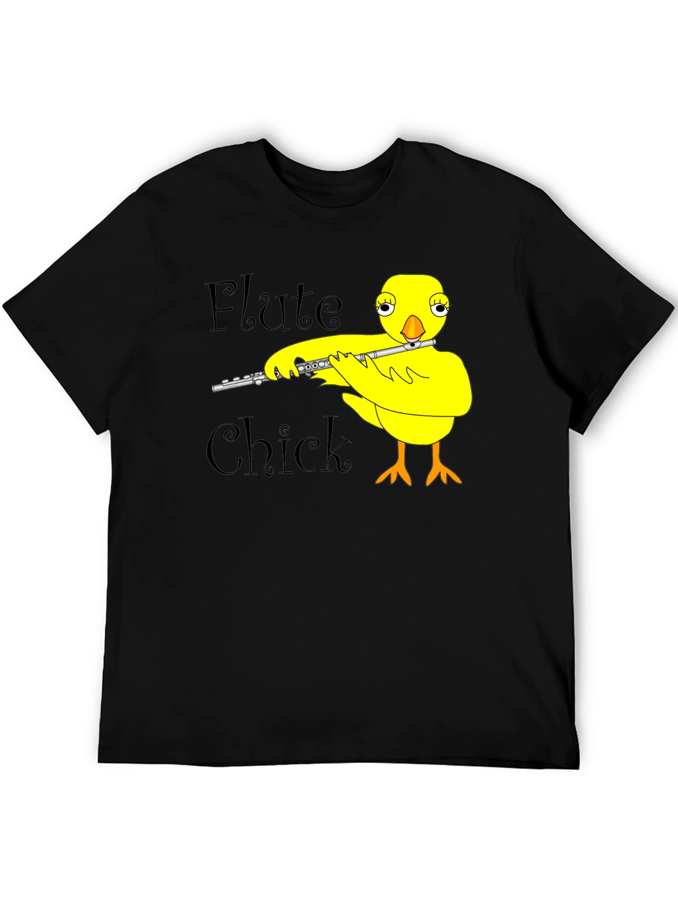 Black Flute Chick Black T-Shirt view 5