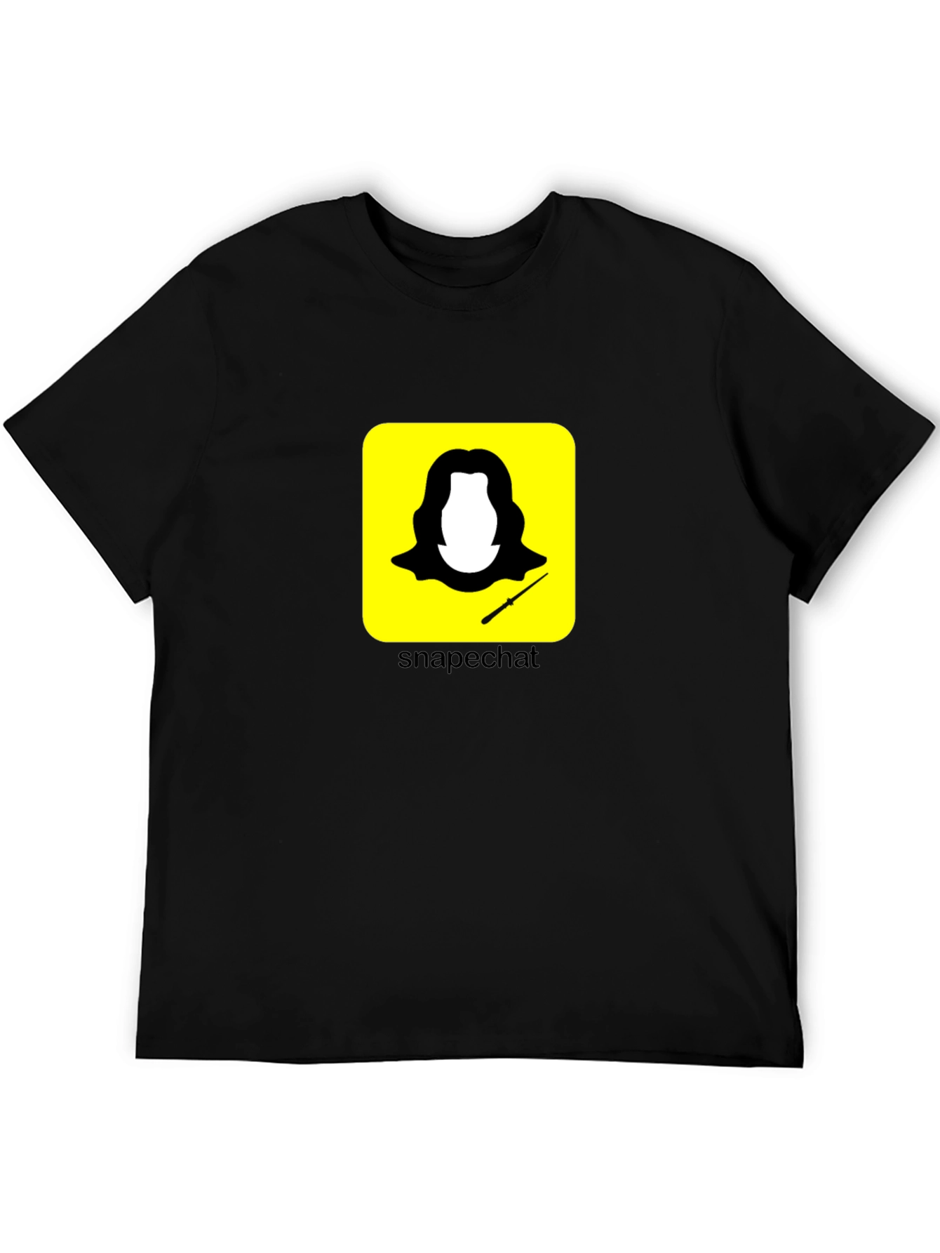 Black Funny Snape Snapchat Black T-Shirt view 5