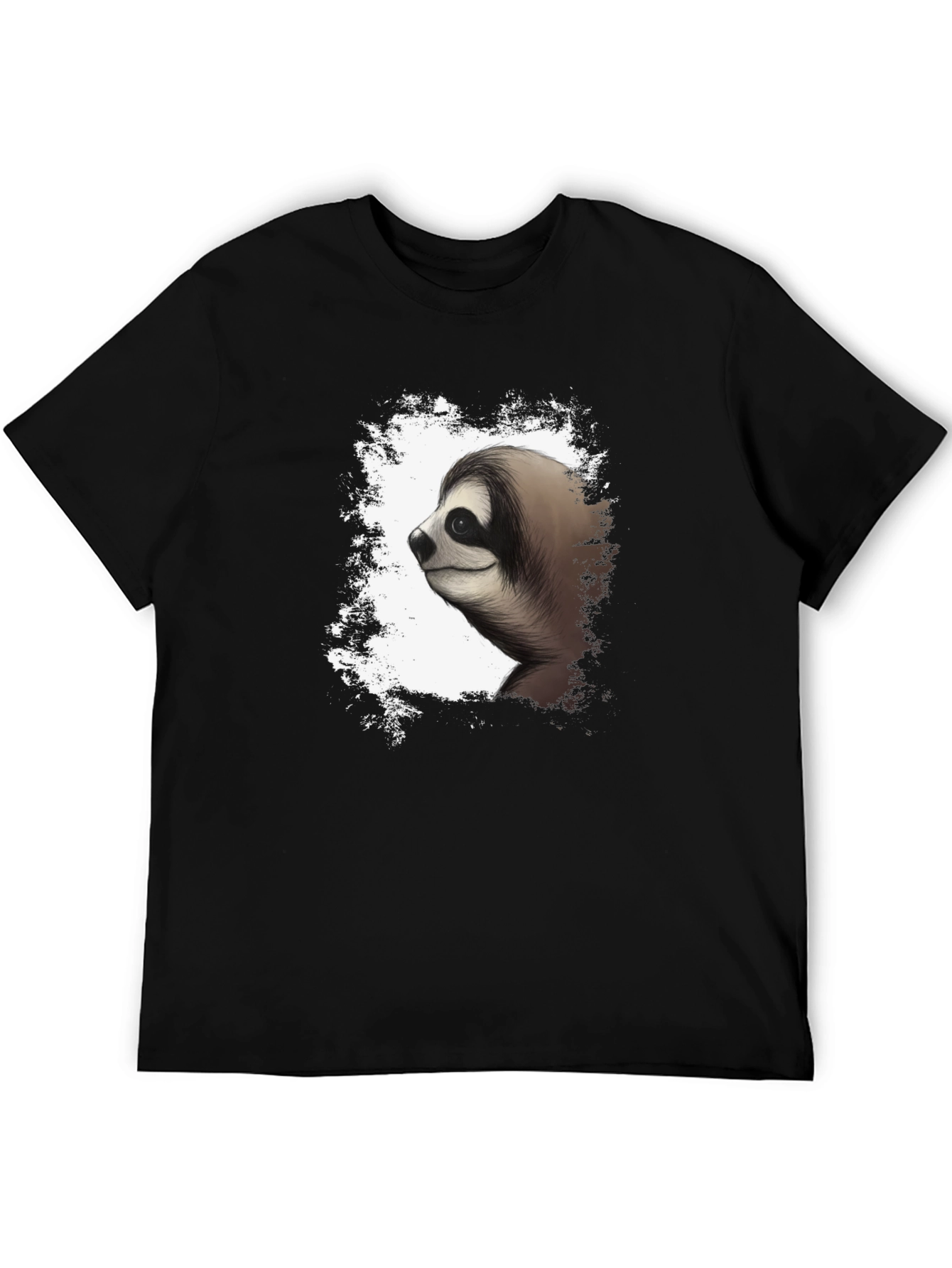Black Sloth Graphic Tee - Men's Black Cotton T-Shirt view 5
