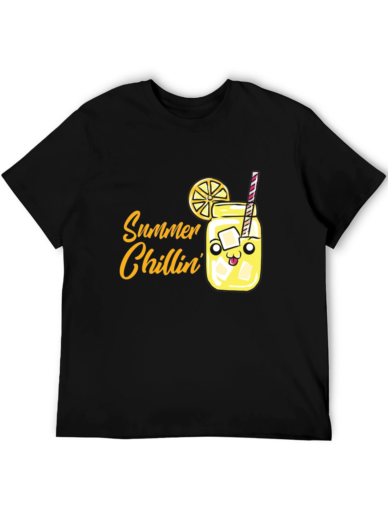 Black Summer Chillin' Graphic Tee - Cute Cartoon Lemonade Shirt view 5