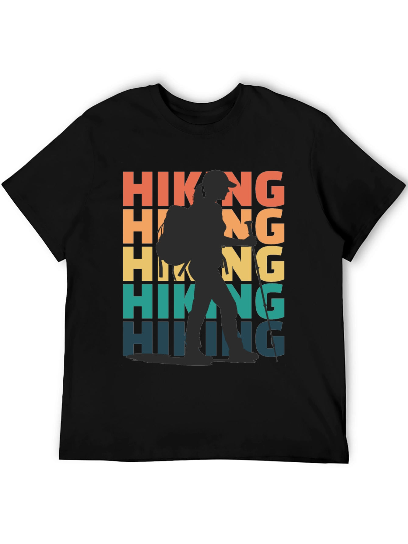 Black Hiking Adventure T-Shirt: Retro Style view 5