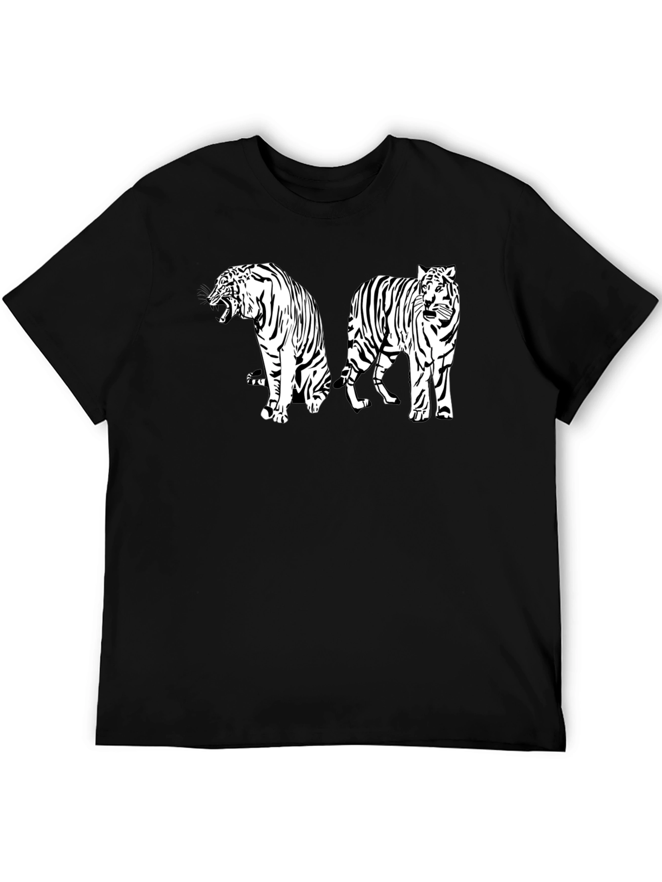 Black Striking Tiger Graphic Tee - Black view 5