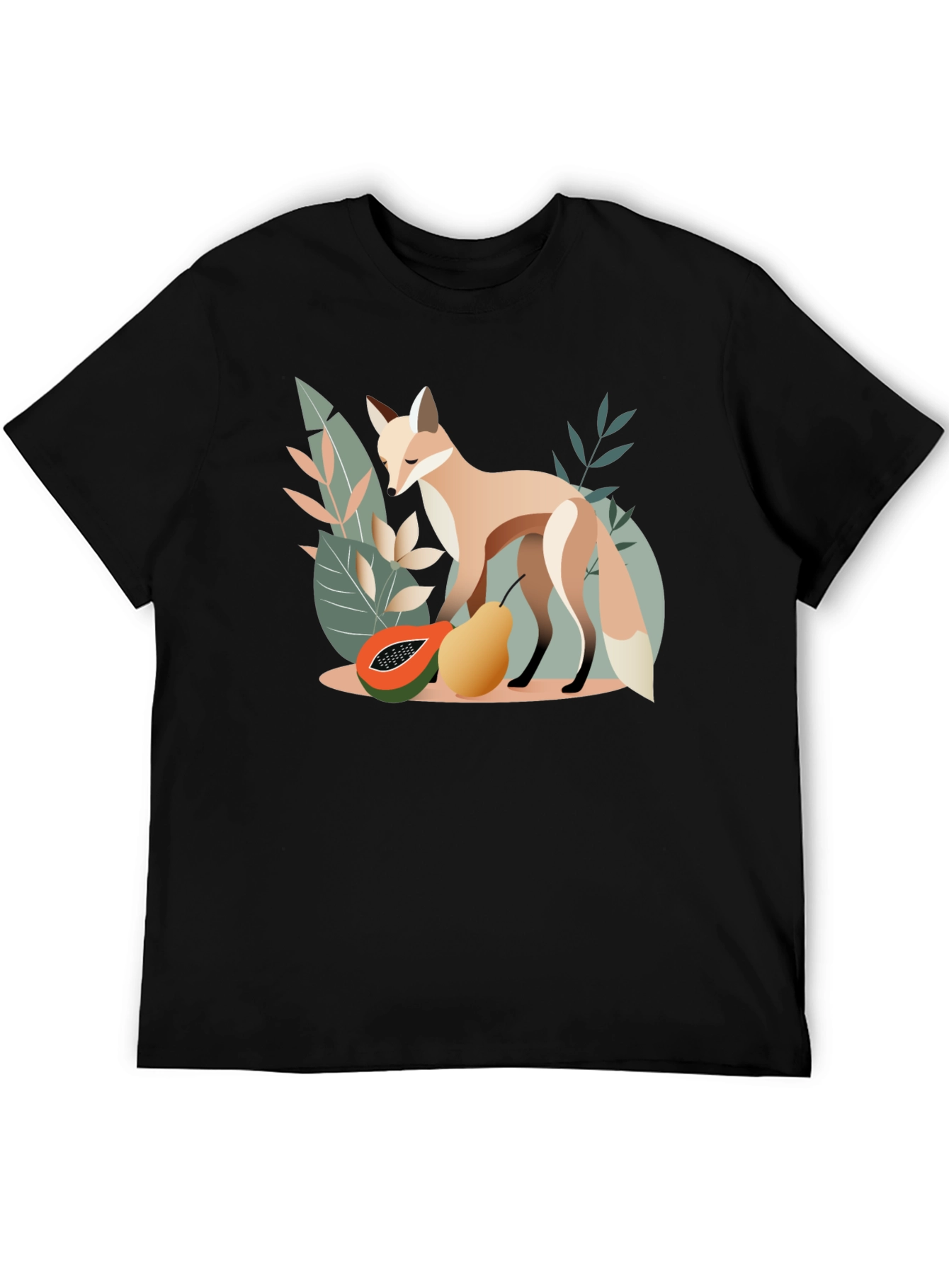 Black Fox and Fruit Graphic Tee view 5