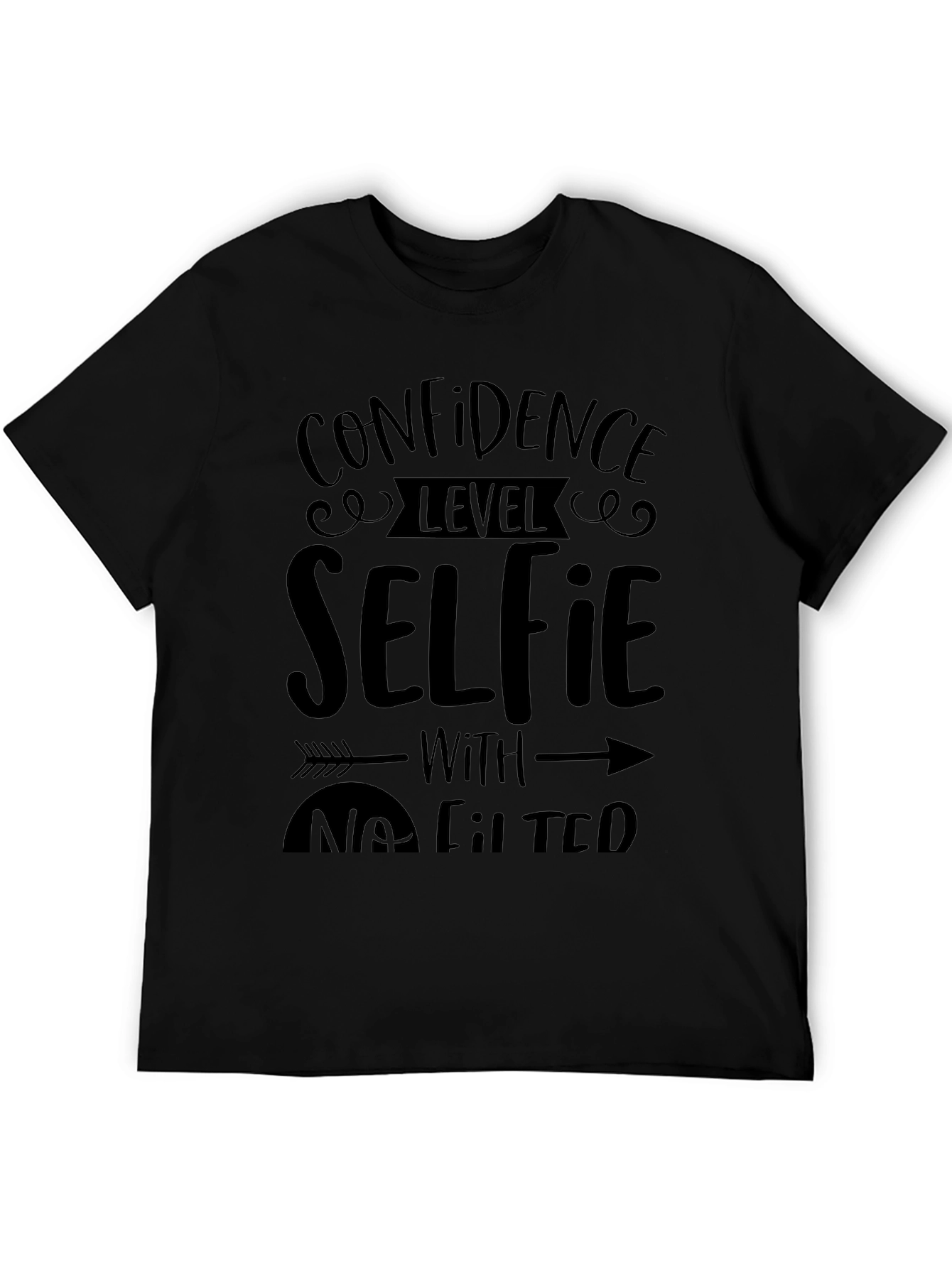 Black Confidence Level Selfie T-Shirt view 5