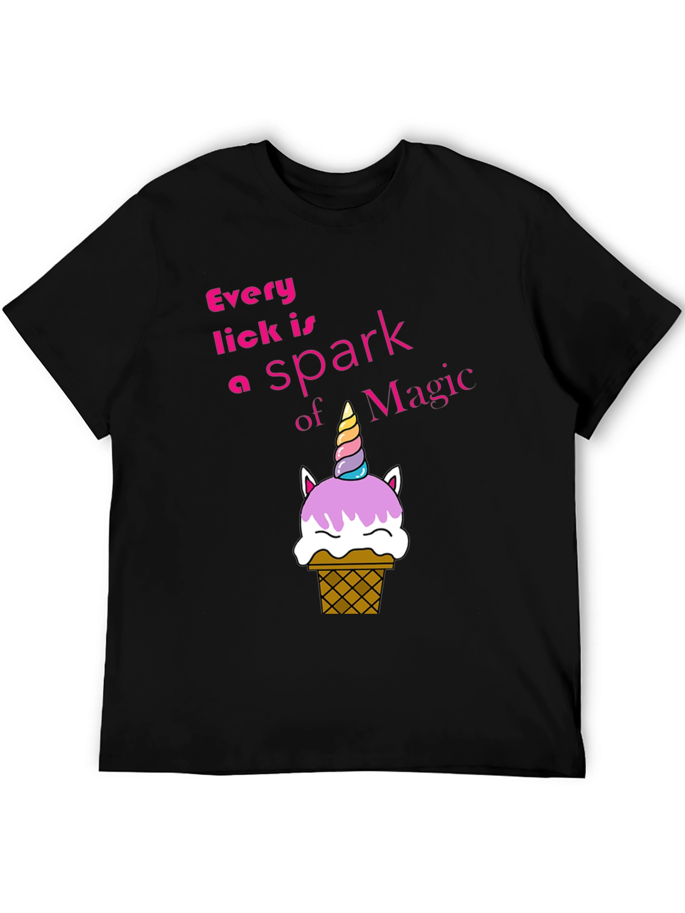 Black Unicorn Ice Cream T-Shirt - Every Lick is Magic! view 5