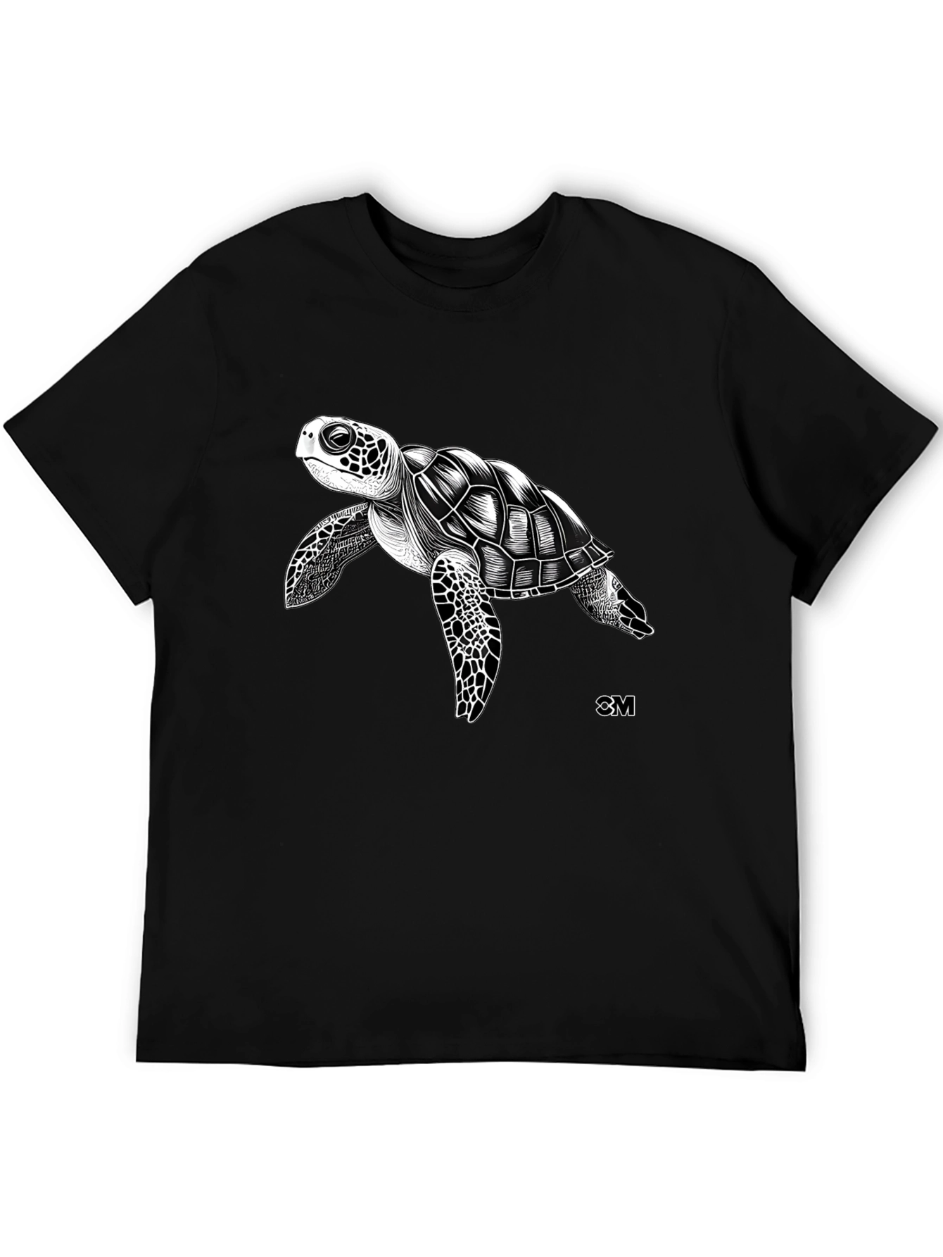 Black Sea Turtle Graphic Tee - Black Cotton Blend view 5