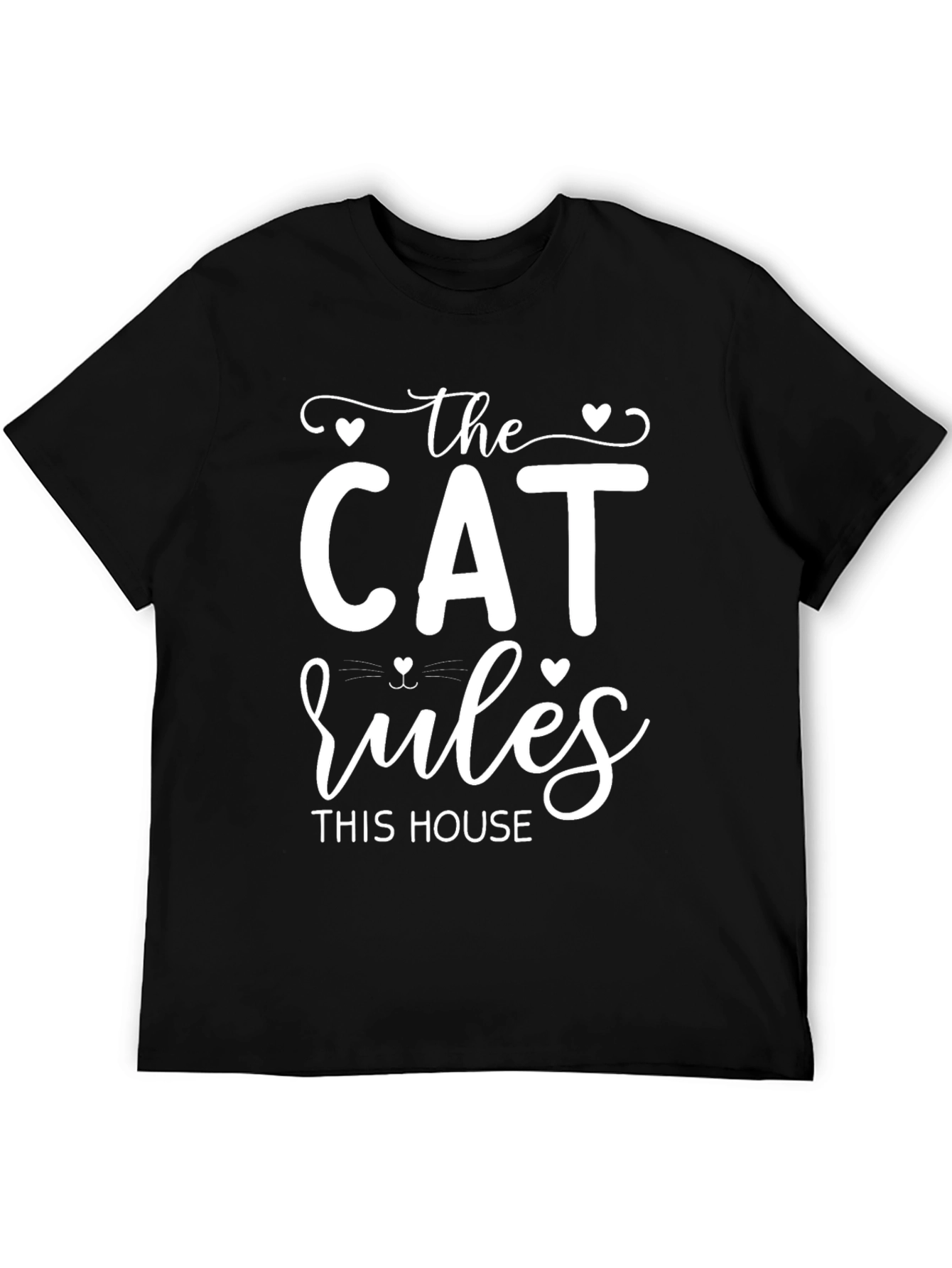Black The Cat Rules This House T-Shirt view 5