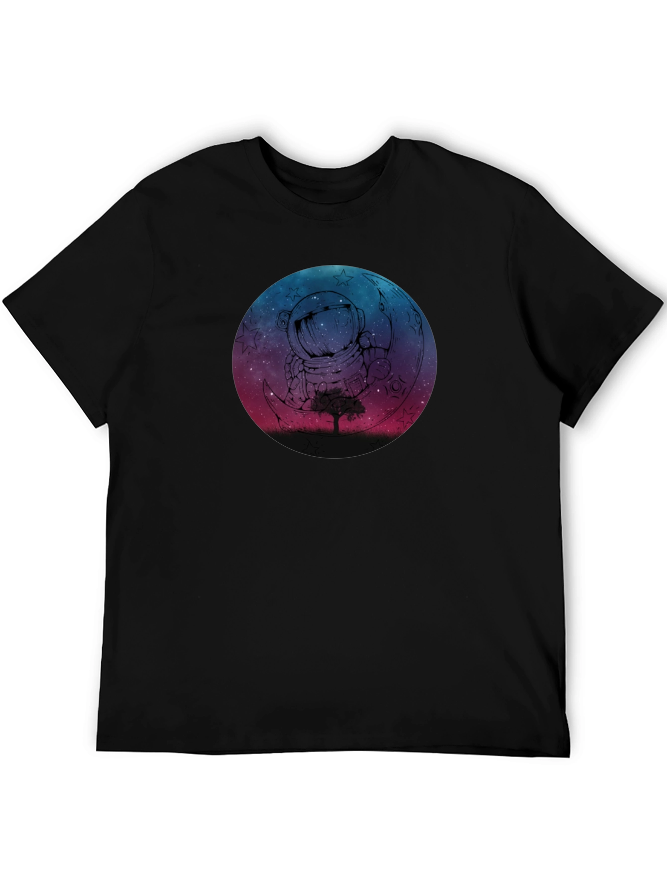 Black Astronaut Moon Graphic Tee - Premium Black T-Shirt view 5
