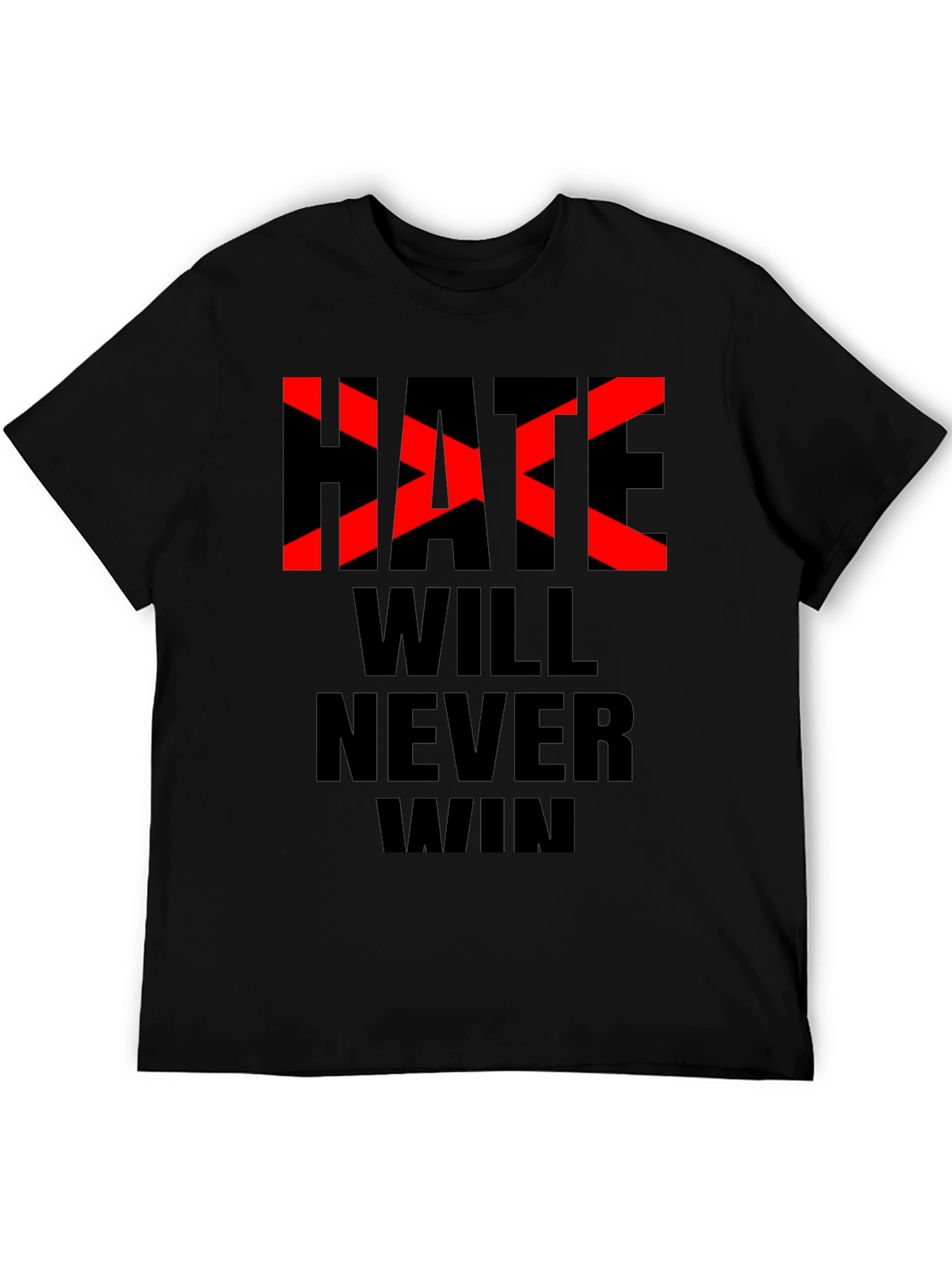 Black Hate Will Never Win Graphic Tee - Black view 5