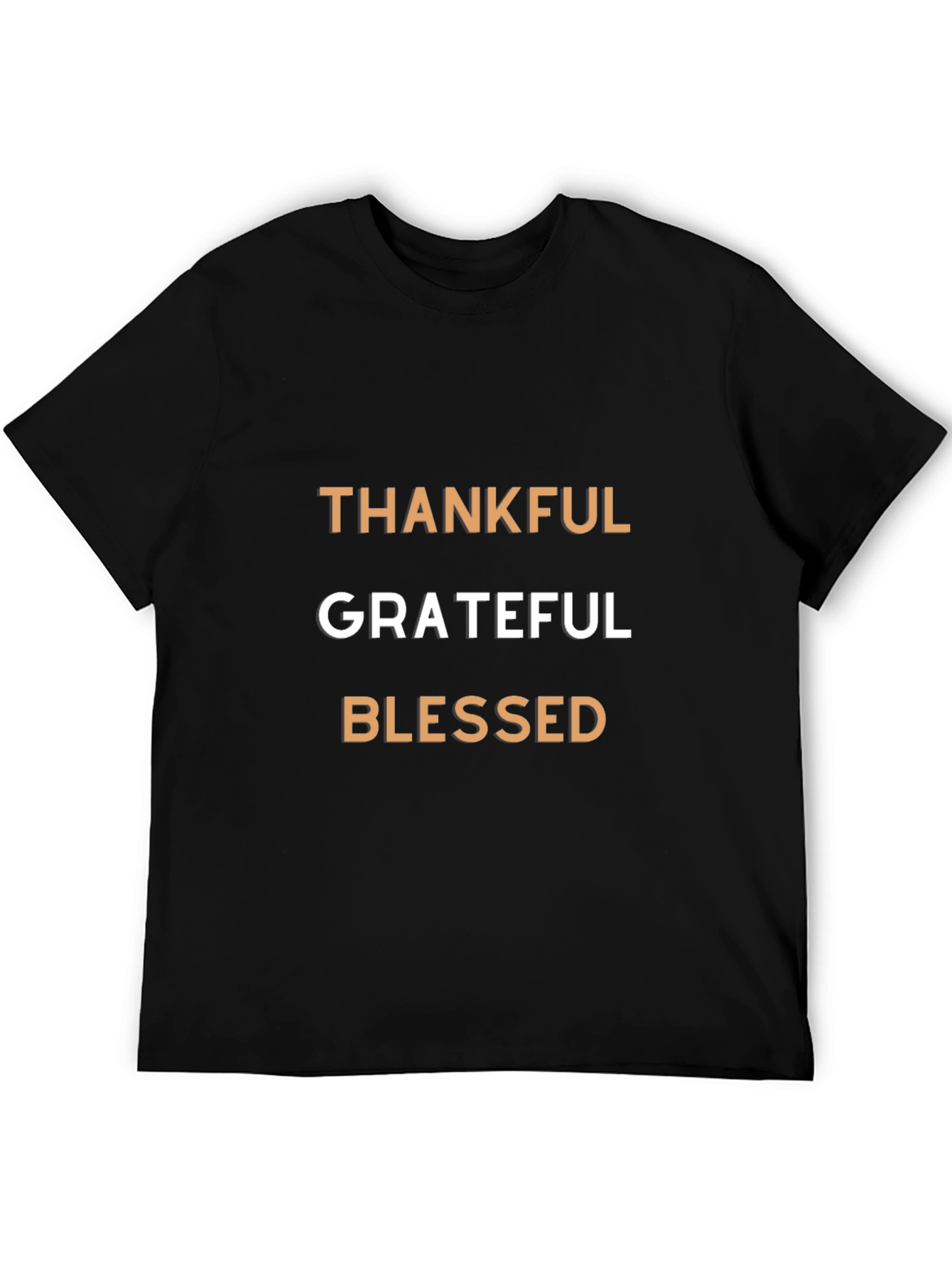 Black Thankful Grateful Blessed Graphic T-Shirt view 5