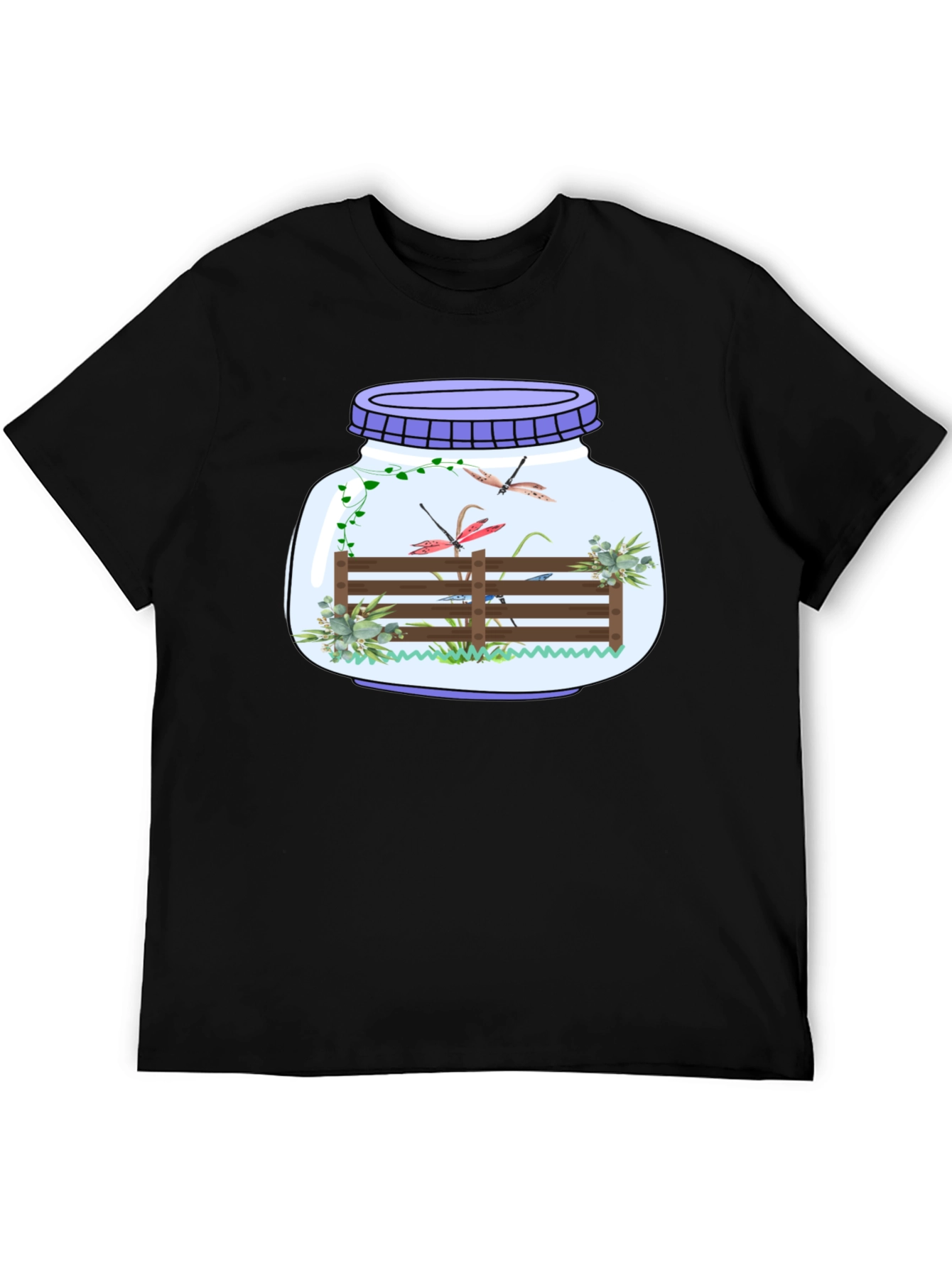 Black Dragonfly Terrarium Graphic Tee view 5