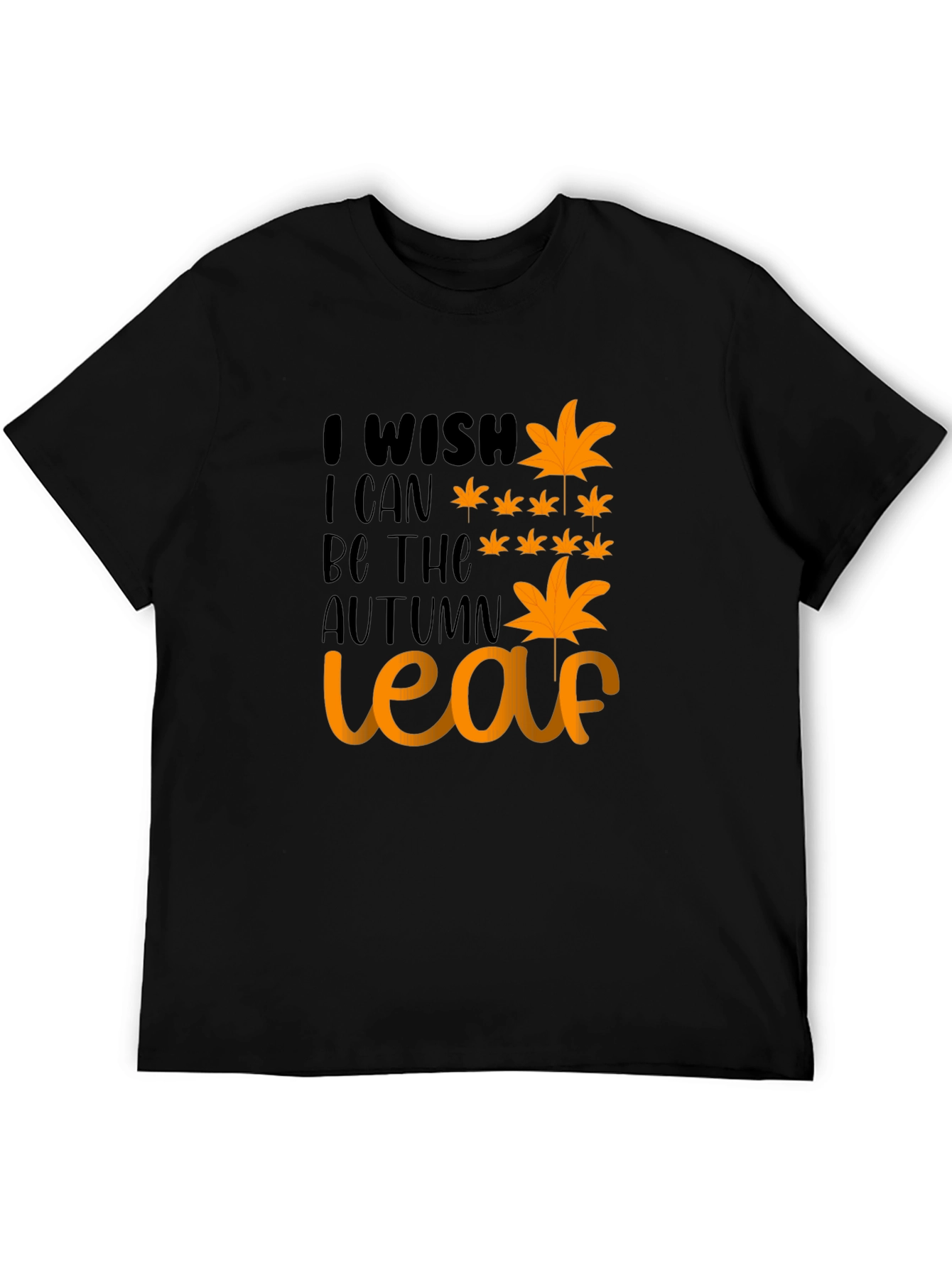 Black Autumn Leaf Wish Graphic Tee - Black view 5