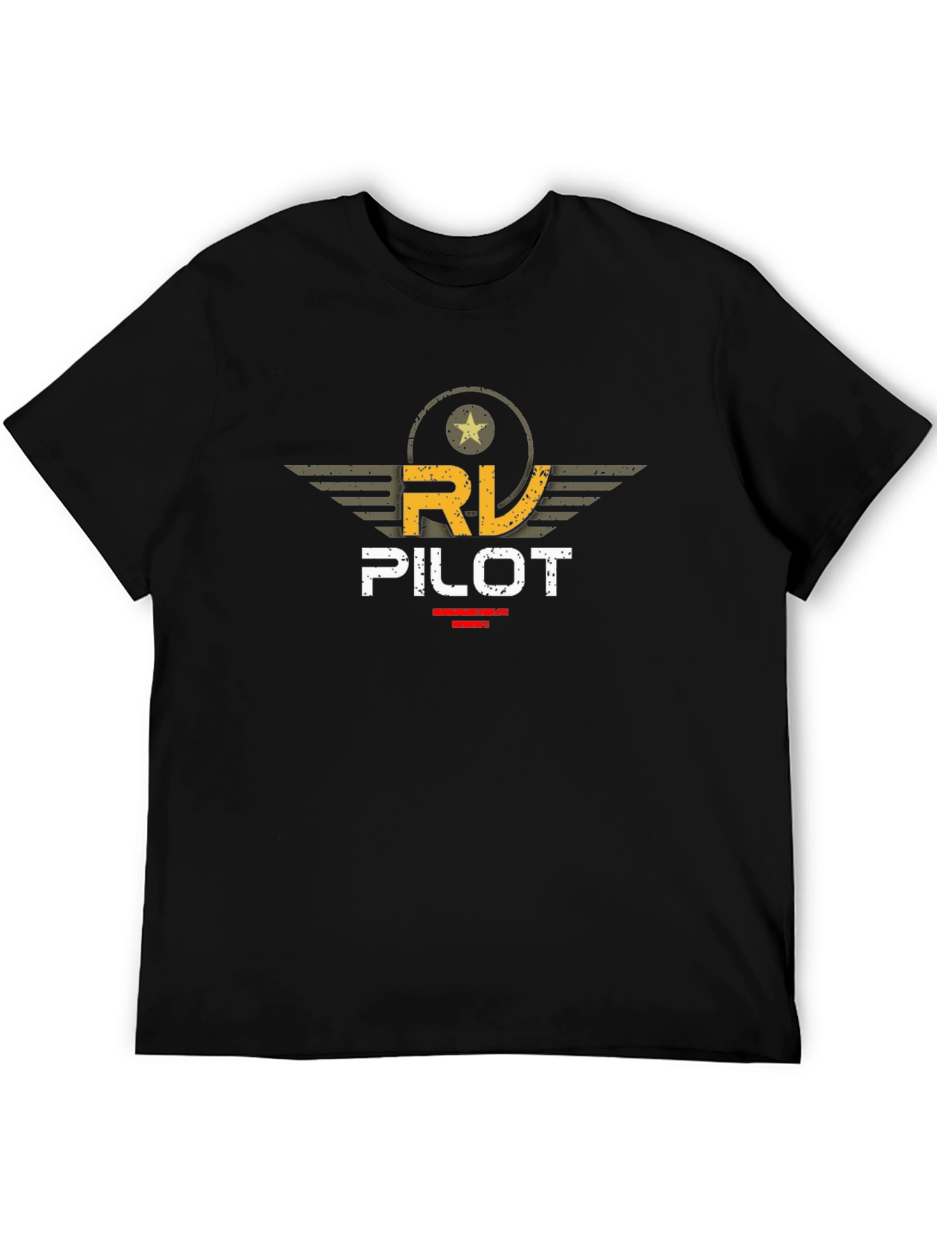 Black RV Pilot T-Shirt - Aviation Inspired Design view 5